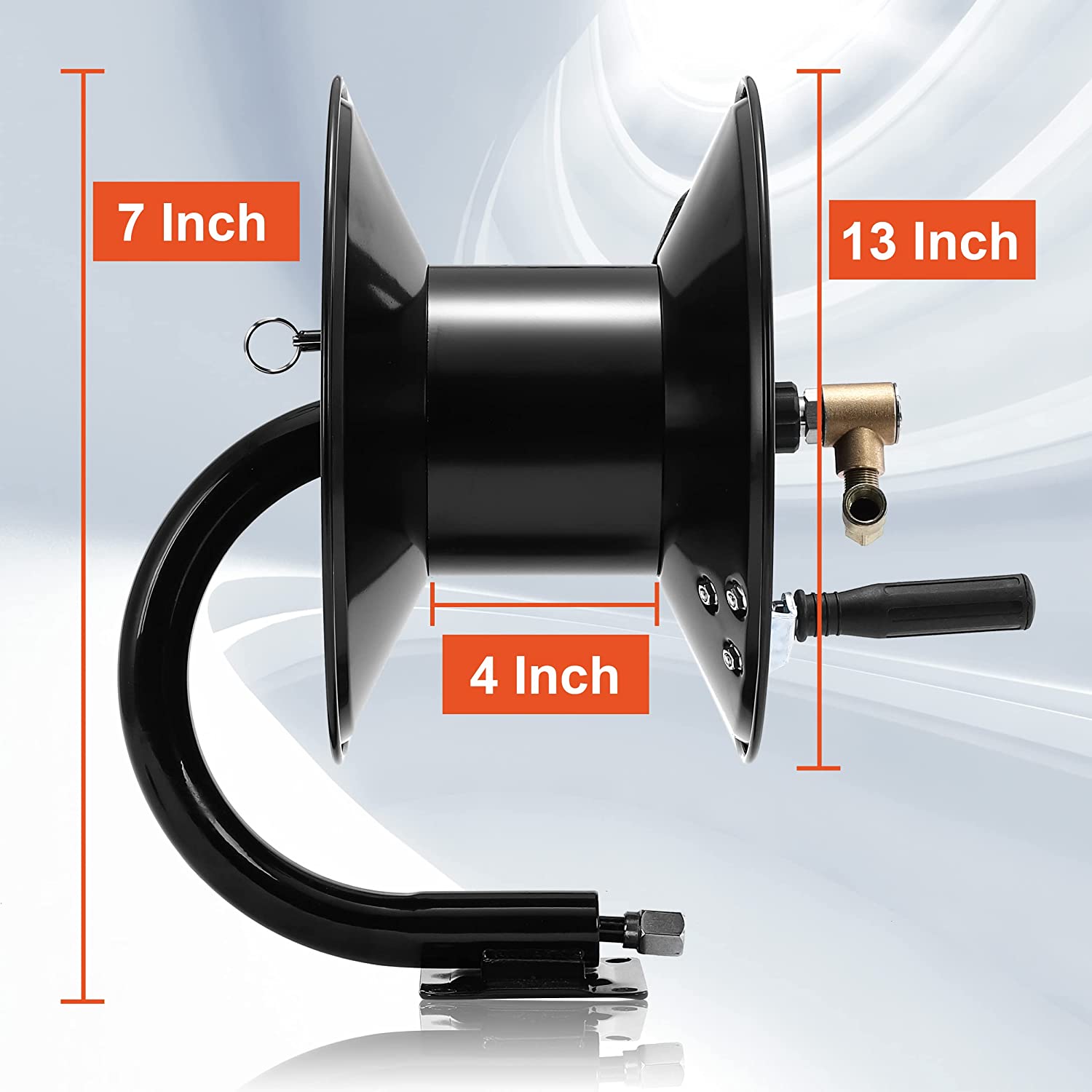 Tool Daily Pressure Washer Hose Reel, 100 FT Heavy Duty Steel Hose Reel for Power Washer