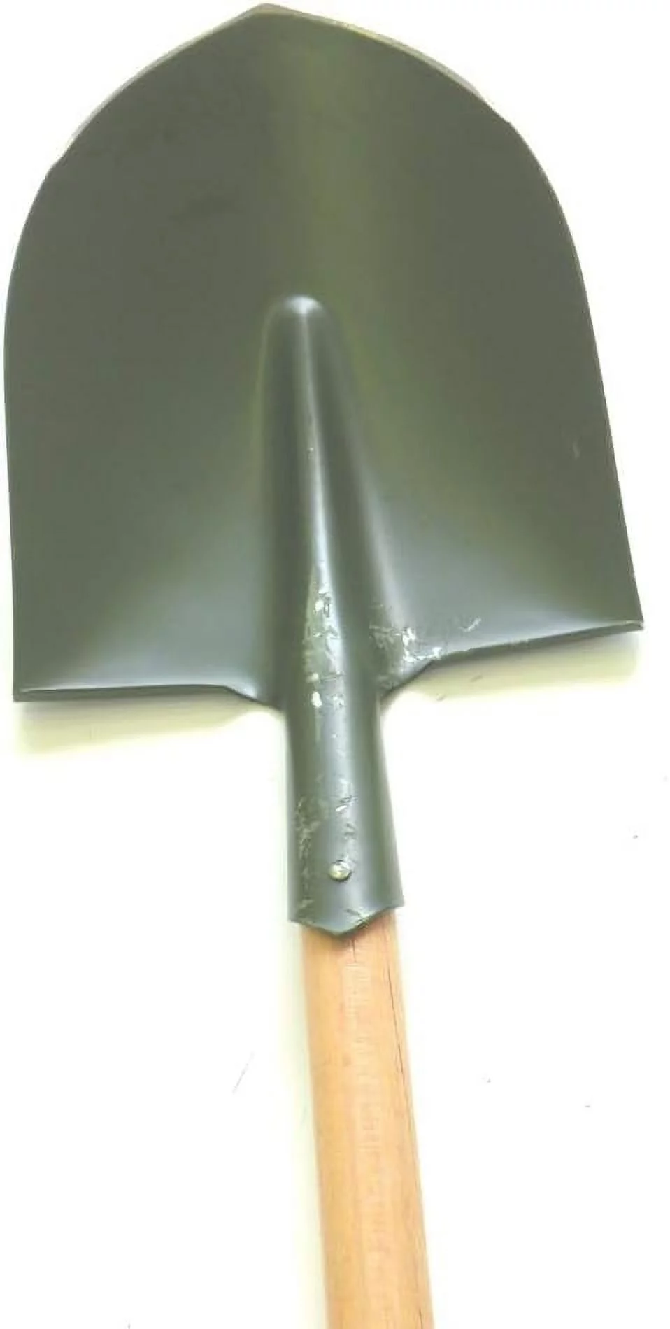 Round Point Shovel with Heavy Gauge Alloy Steel Blade  D-Grip Wood Hle