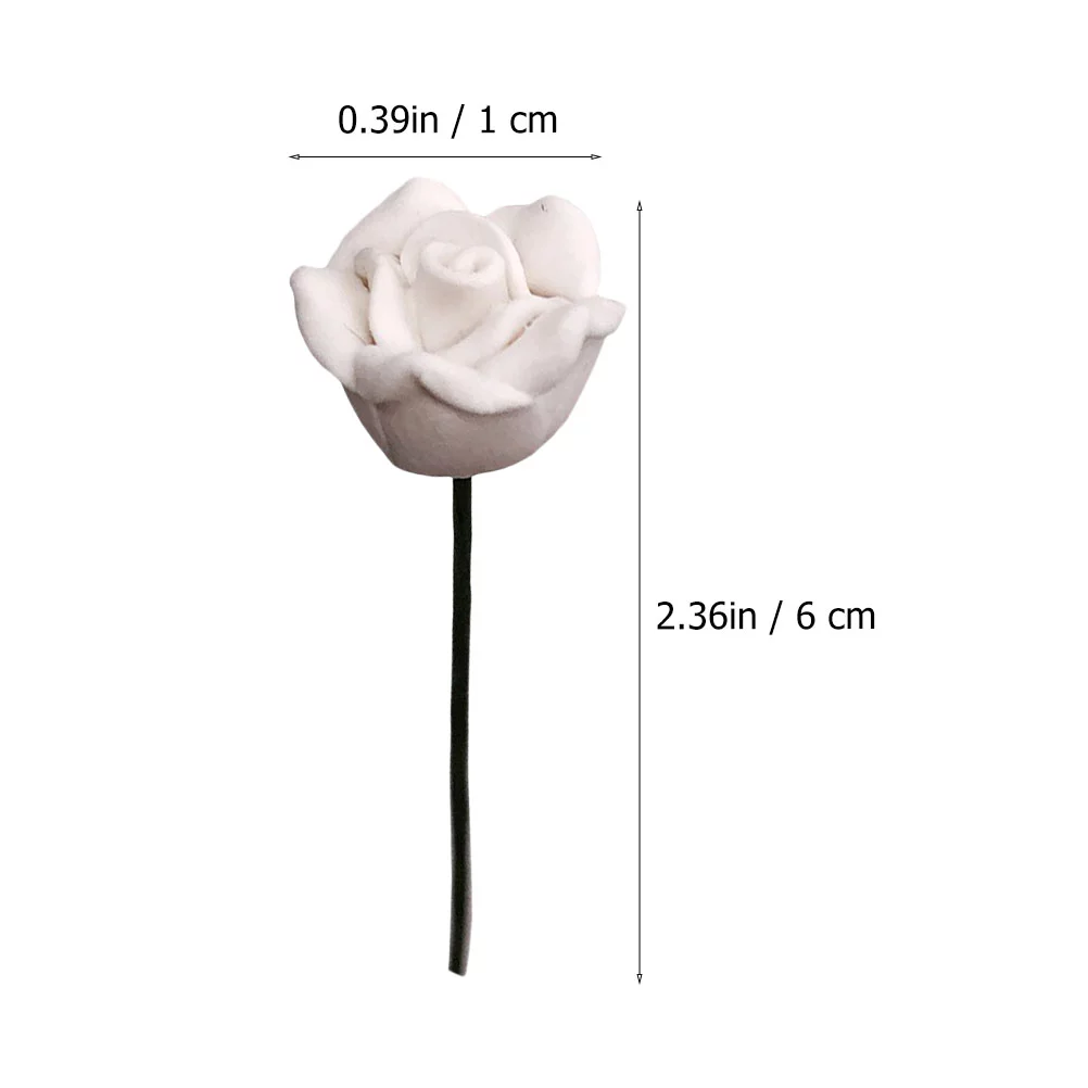 NUOLUX  Roses Fake Mini StemRose Roses Claywhite Artificial Potteddecoration Flowers Pot DecorPot Flower Decorations