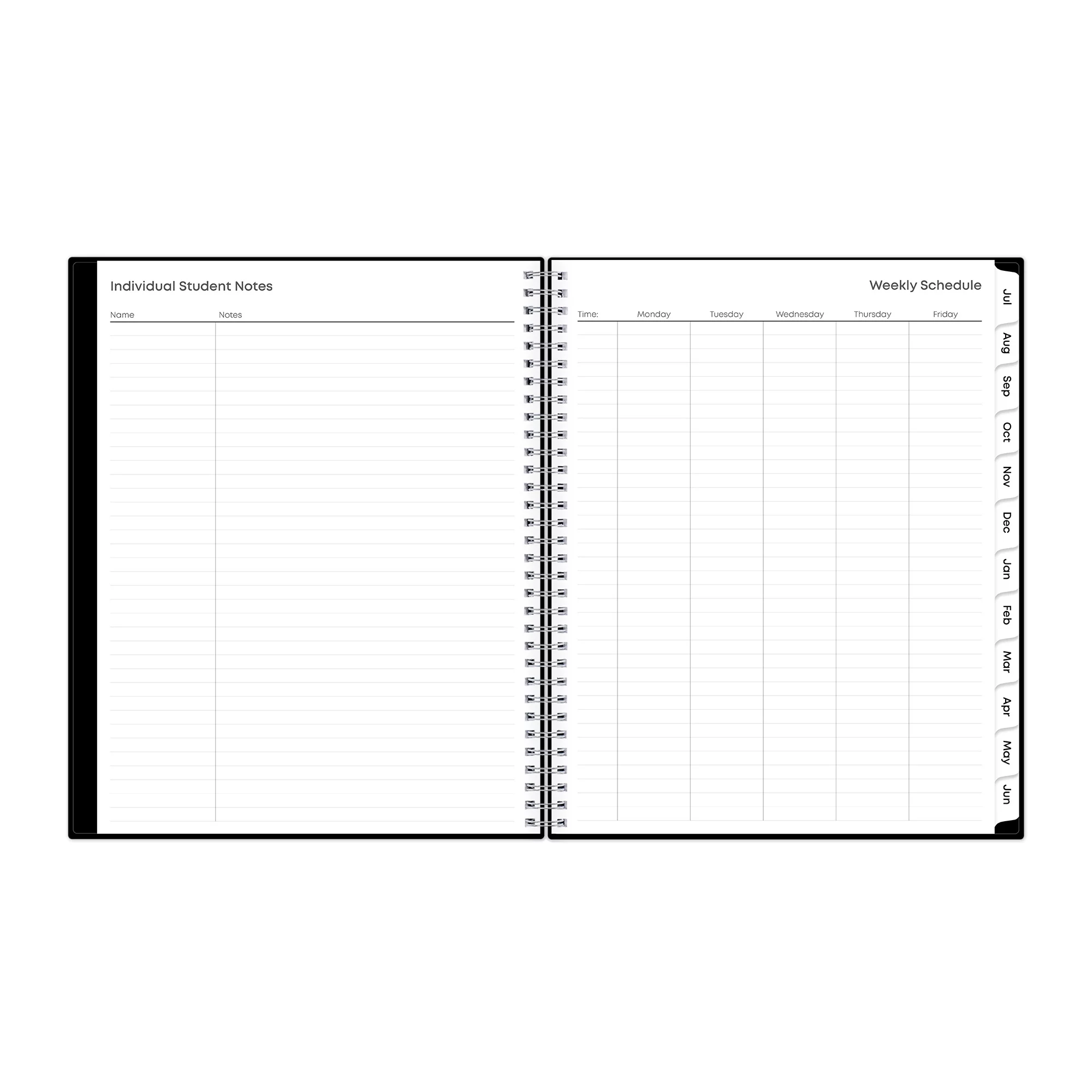 Blue Sky Teacher Academic Year Weekly/Monthly Lesson Planner 11 x 8.5 2023-2024