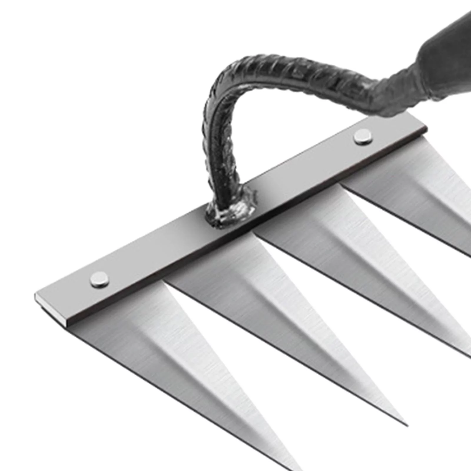 Multi sizes Hollow Hoe for Weeding Gardening,Hand Held Hardened Hollow Weeding Hoe,Garden Weeding Tools for Weeding,Loosening,Landscaping , 4 Tooth Steel