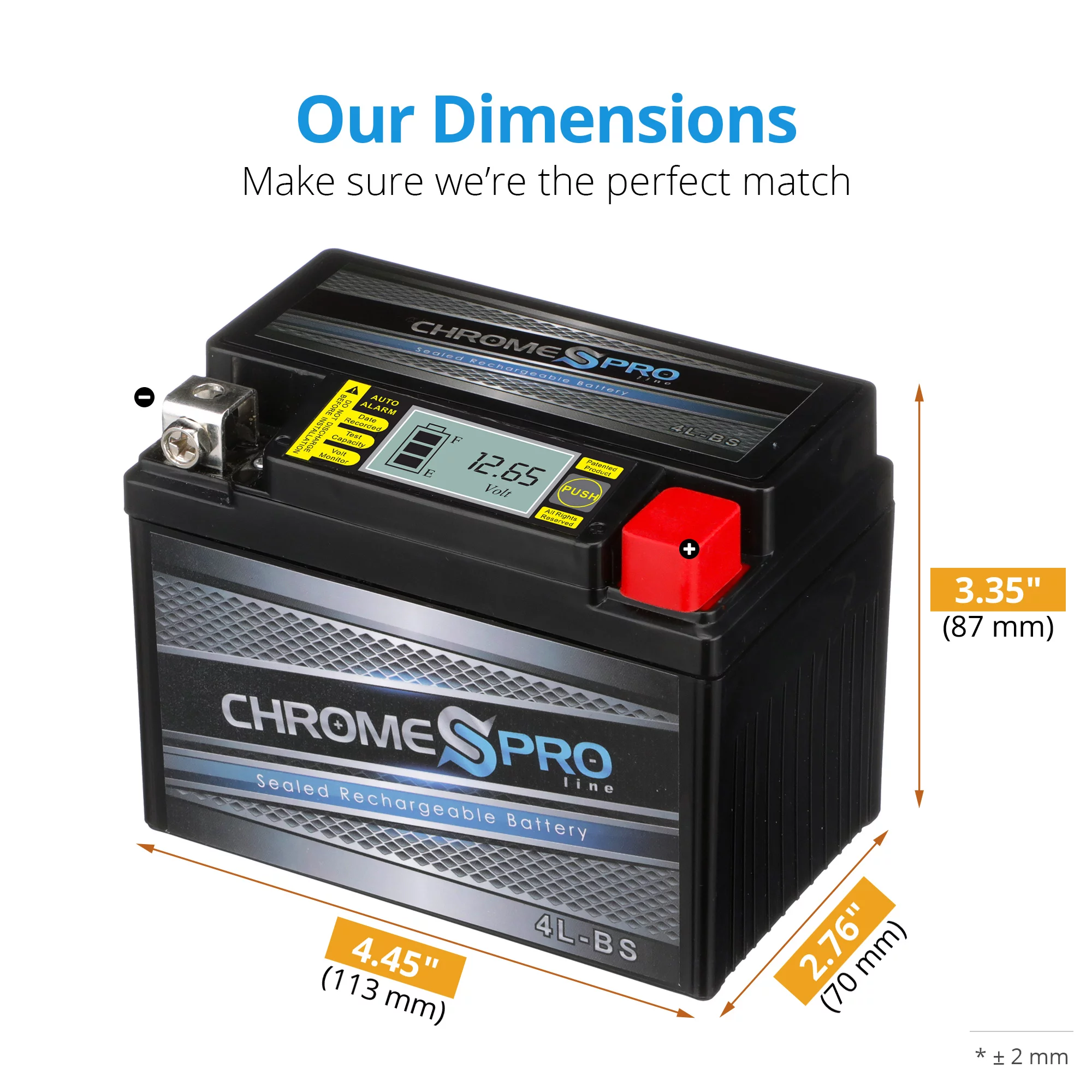 Chrome Pro Battery Ytx4l-bs (4l-bs 12 Volts,3 Ah, 50 Cca) iGel Sealed AGM Lawn Mower Battery for Snapper All Walk Behind Mowers Electric Start