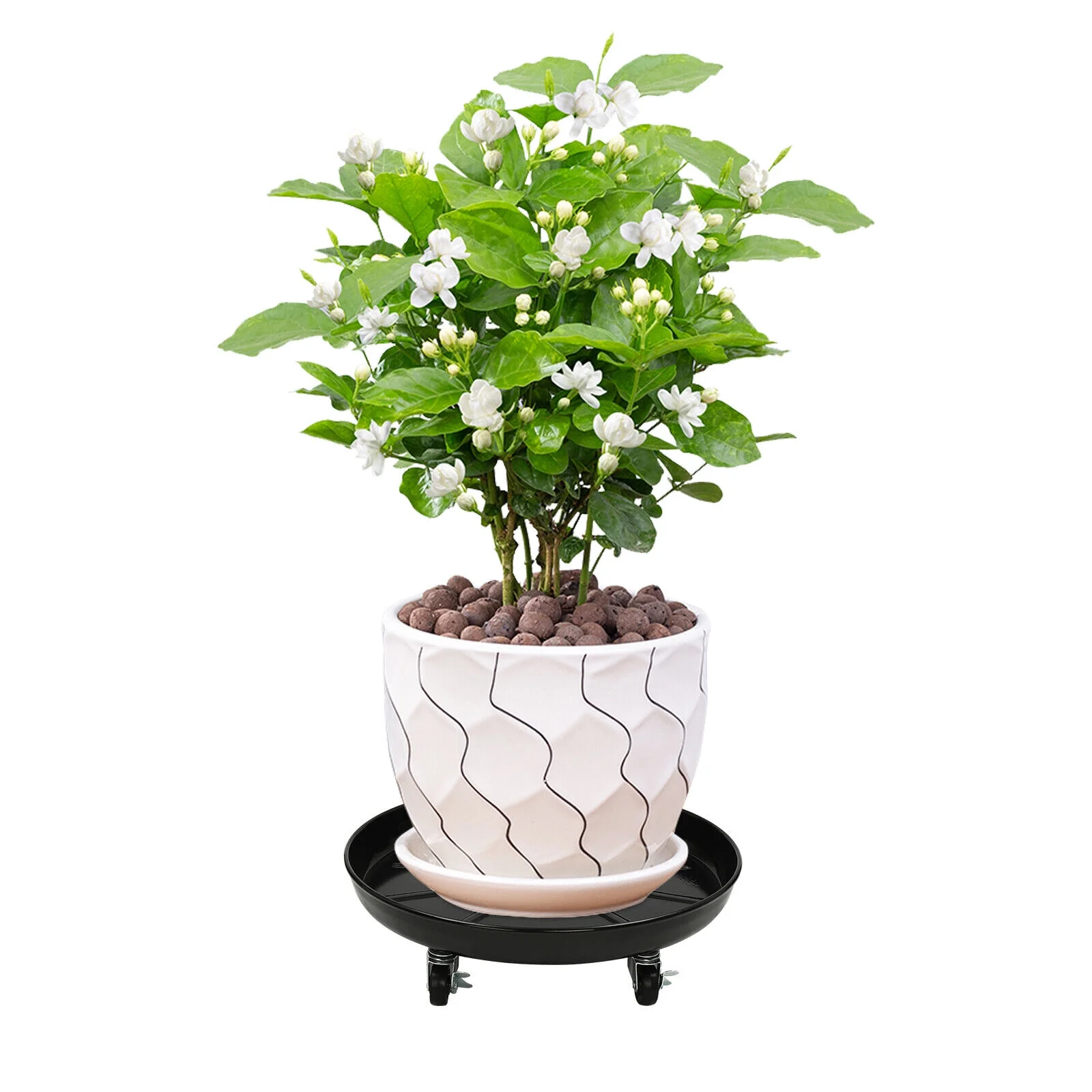 Planter Pot Rolling Tray for Indoor, 16in Flower Pot Move Tray with Wheels,Round