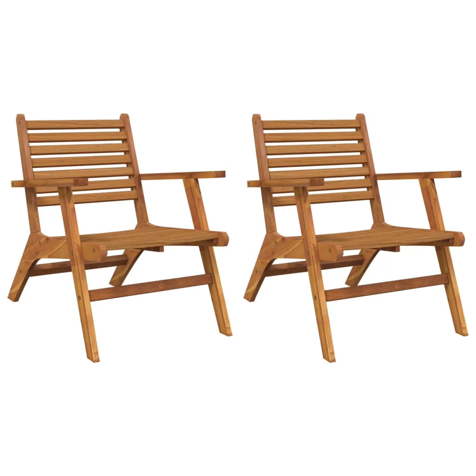Anself 2 Piece Garden Chairs Acacia Wood   Chair for Patio, Backyard, Lawn, Balcony,  Furniture 25.6 x 31.9 x 28.7 Inches (W x D x H)
