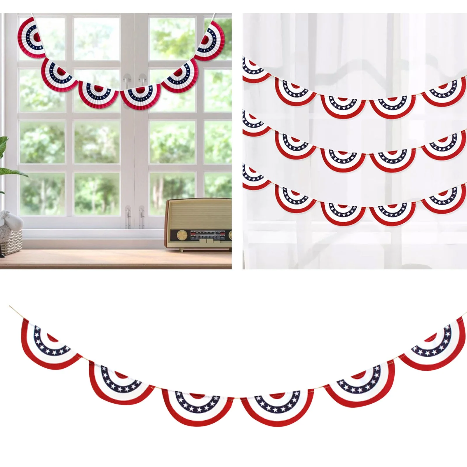 Event Chairs for Kids American Flag Bunting Pleated Fan String Patriotic Bunting Flag 4th Of July Decoration US Flag Banners Memorial Day Independence Day Fourth July Red Event Chairs for outside