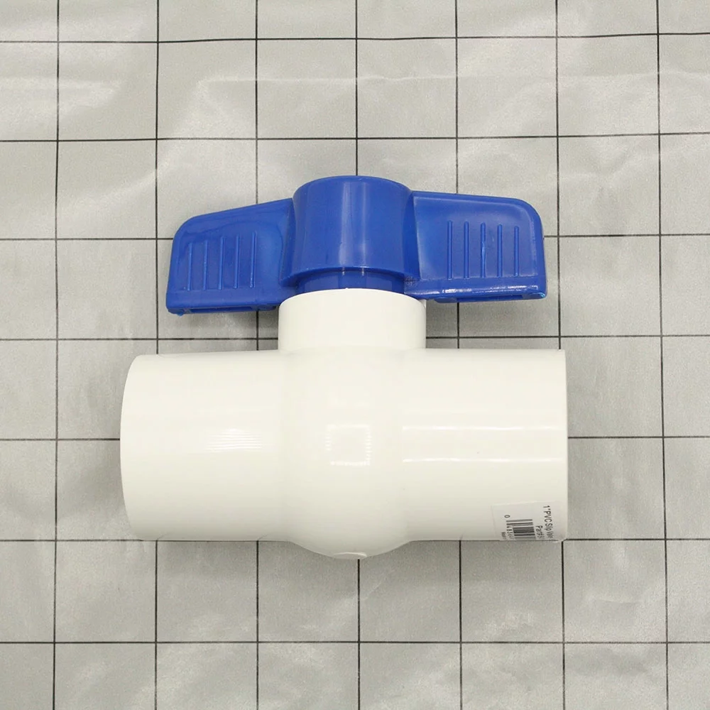 Thrifco 6415412 1 Inch Slip PVC Ball Valve - Blue Handle (Economy)