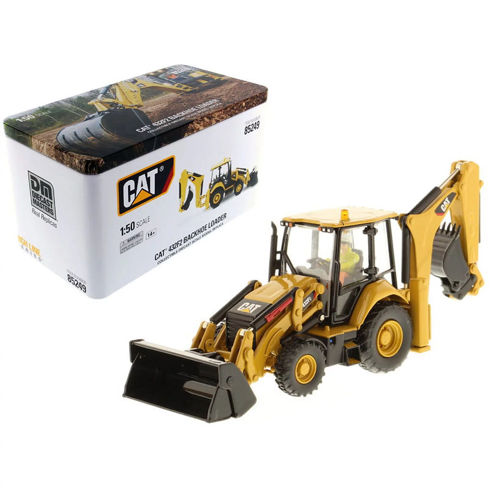 CAT Caterpillar 432F2 Backhoe Loader High Line Series with Operator 1/50 Diecast Model by Diecast Masters