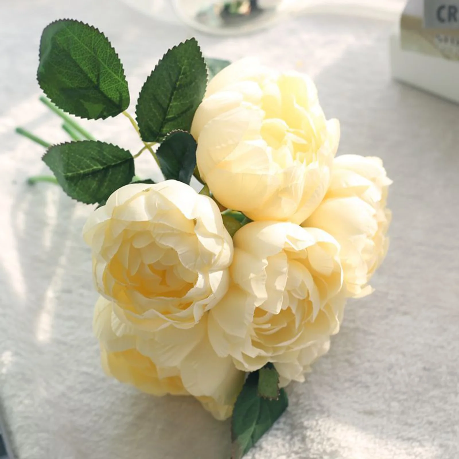 Hxroolrp 1 Bouquet 6 Heads Artificial Peony Silk Flower Wedding Party Decor Garden Porch