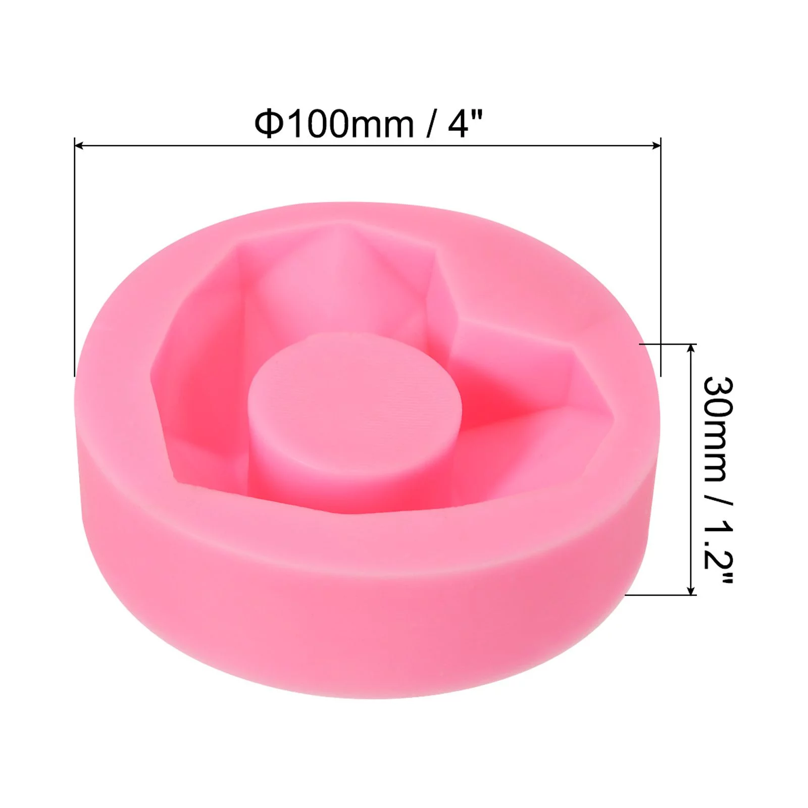 Silicone Planter Mold, 4 Inch Dia DIY Succulent Plants Mold for Desktop Decor, Pink