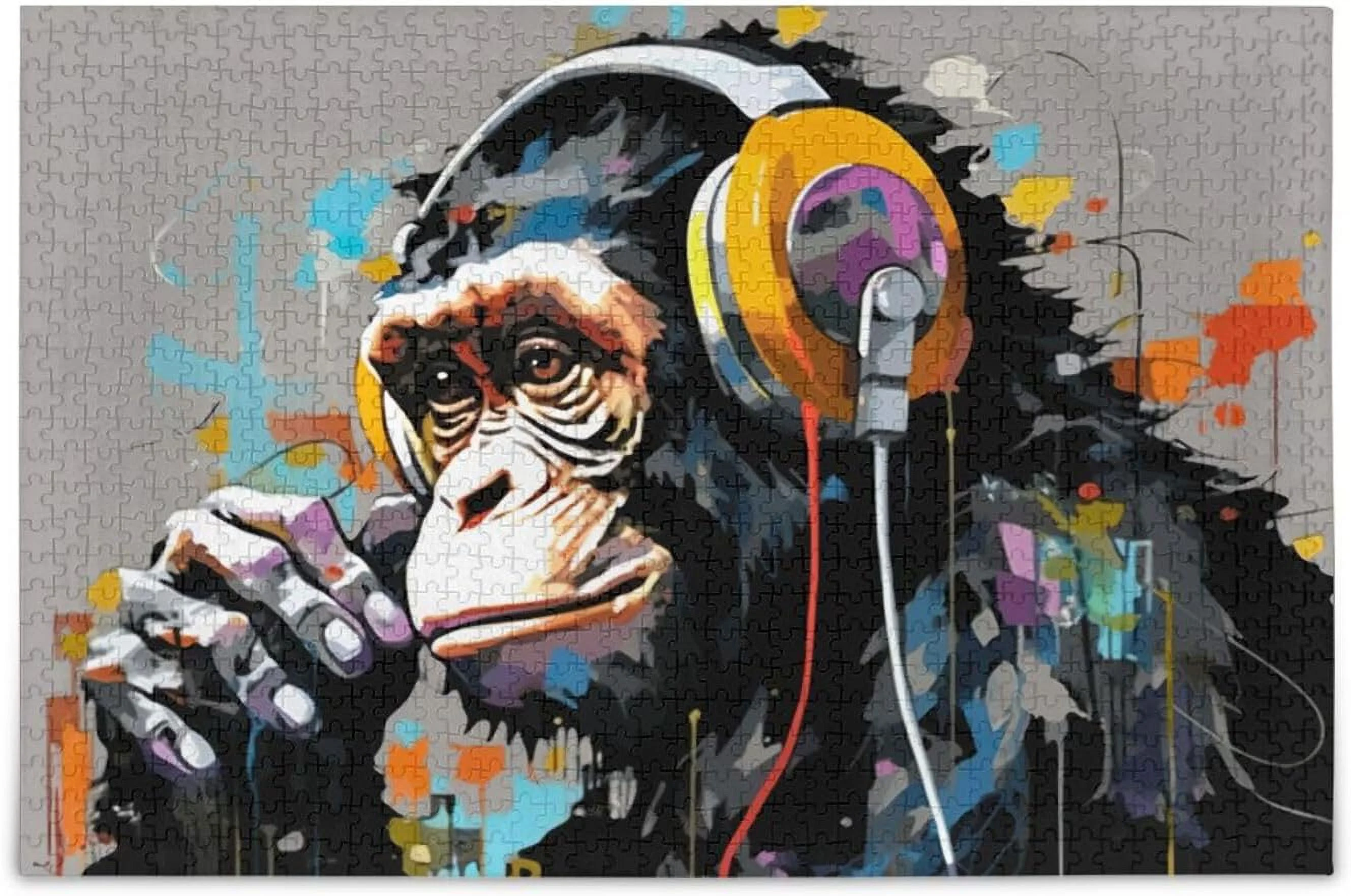 Coolnut Jigsaw Puzzles 500 Pieces for Adults, Monkey Kid's Teens Entertainment Wooden Puzzles Toys Challenge Games Home Decor