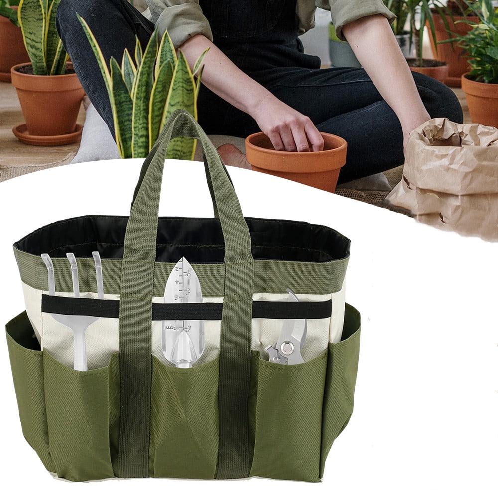 Everso Garden Tote Tool Bags Gardening Bag Outdoor Multi Pocket Garden Tool Kit Holder Bag Compact Hand Tool Gardeners Storage Bag Tote Organizer