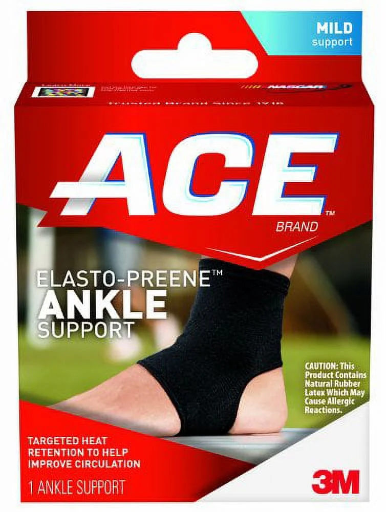 Ace Elasto-Preene Ankle Support, Targeted Heat Retention To Help Improve Circulation, Mild Support, 1 Ct