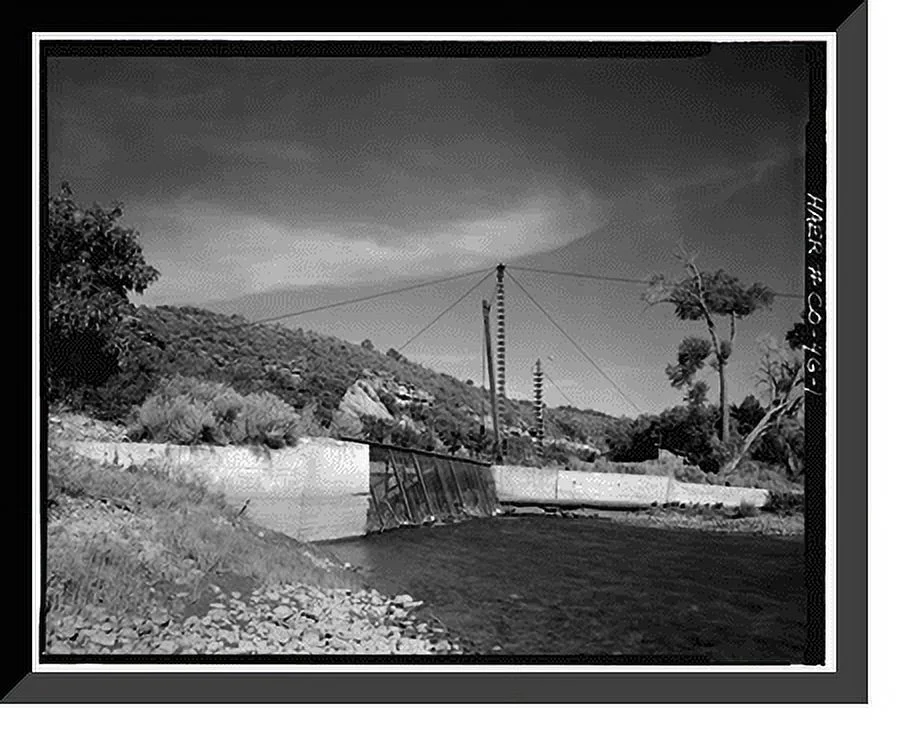 Historic Framed Print, Montezuma Valley Irrigation Company System, Concrete Diversion Dam, Dolores vicinity, Montezuma County, CO, 17-7/8