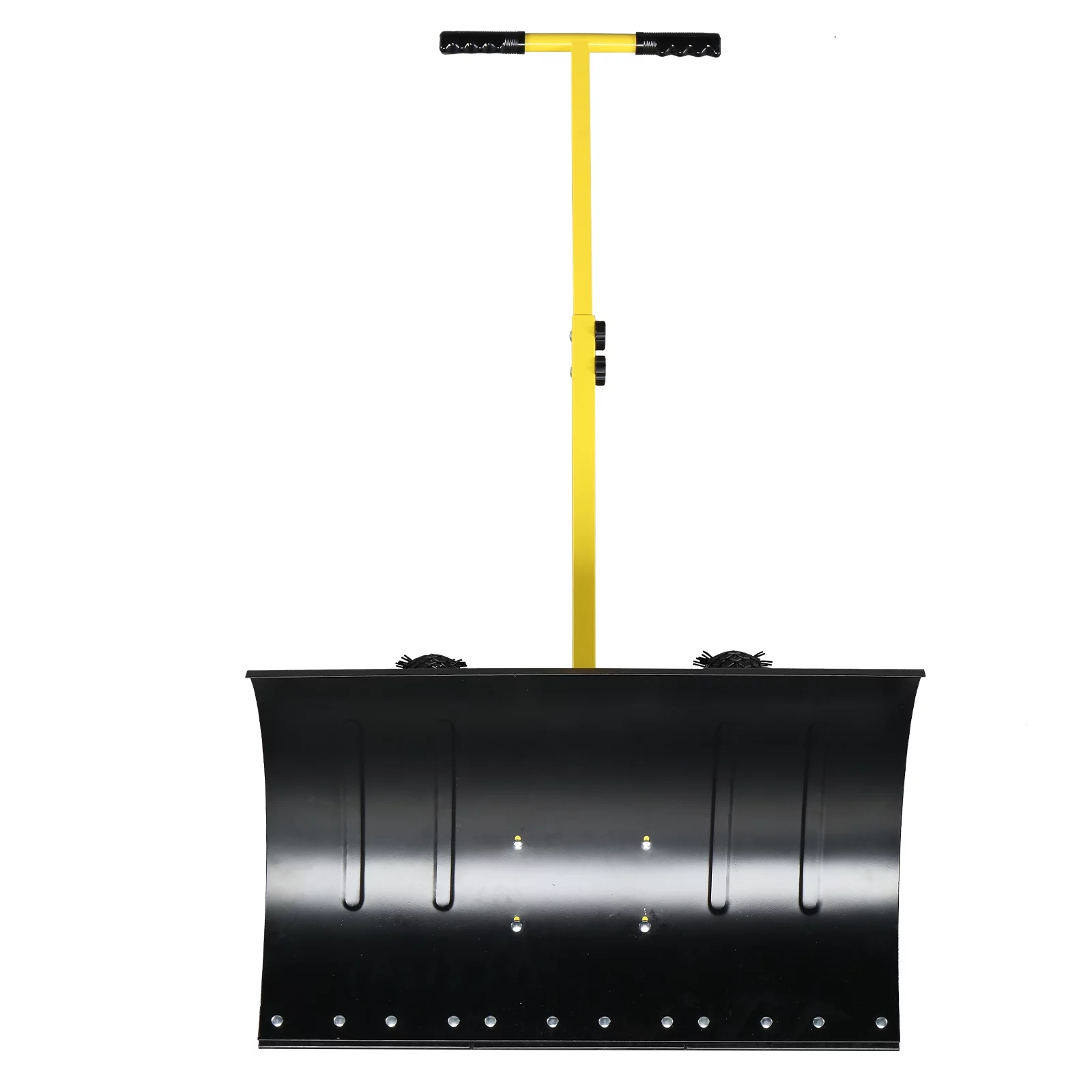 Adjustable Human-Powered Snow Plow - 74cm x 47cm - Durable Iron Construction - Easy Snow Clearance - Yellow and Black Design