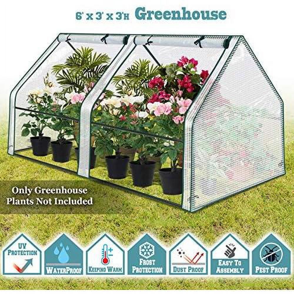 garden flower greenhouse portable mini greenhouse house yard for plants/vegetables (3'x6'x3')