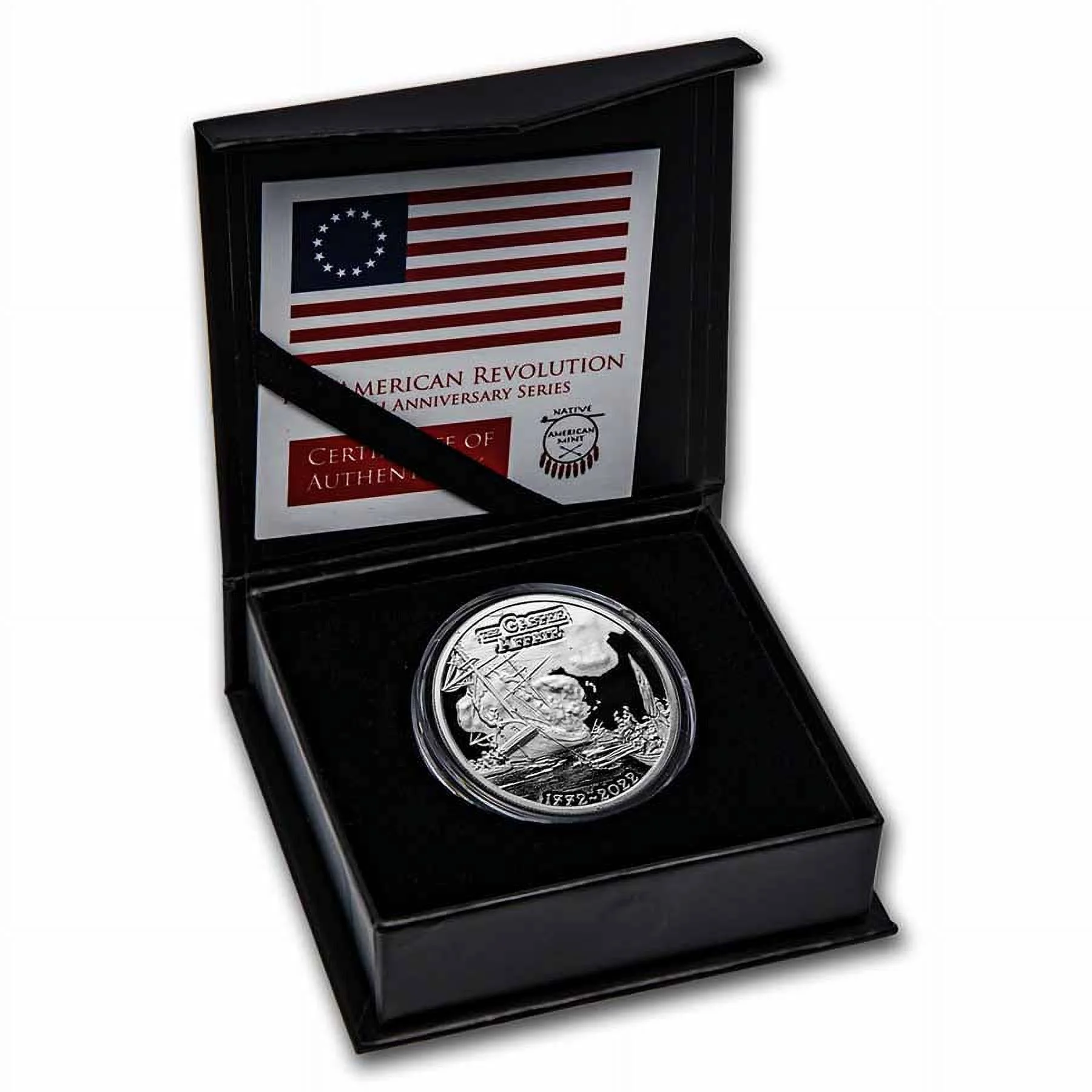 2022 1 oz Ag $1 American Rev 250th Anniv Gaspee Affair Prf