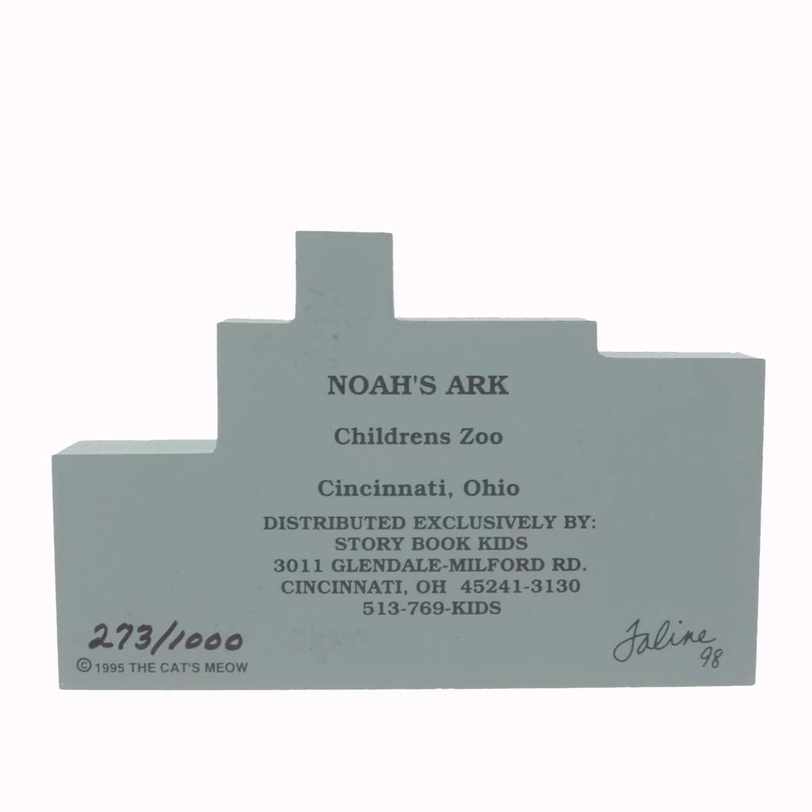 Cats Meow Village NOAH'S ARK CHILDRENS ZOO Cincinnati Exclusive Faline Csta 1201