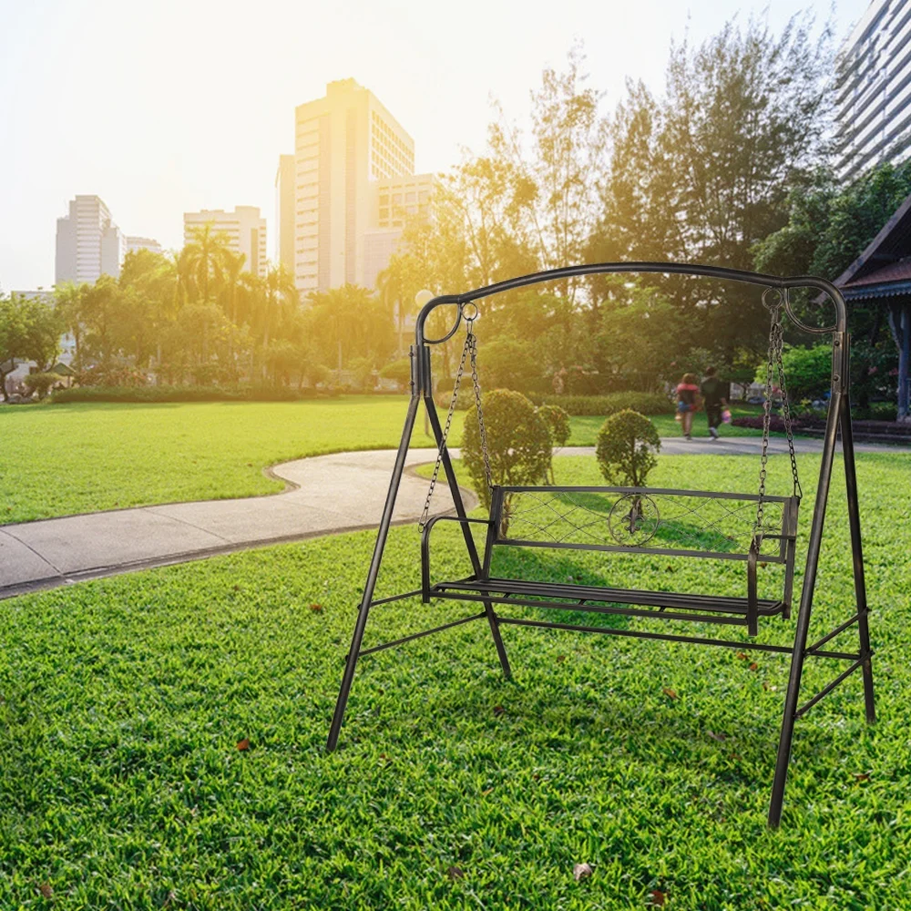 SalonMore Patio Porch Swing Chair w/ Chains Hanging Bench Bronze (Stand Not Included)