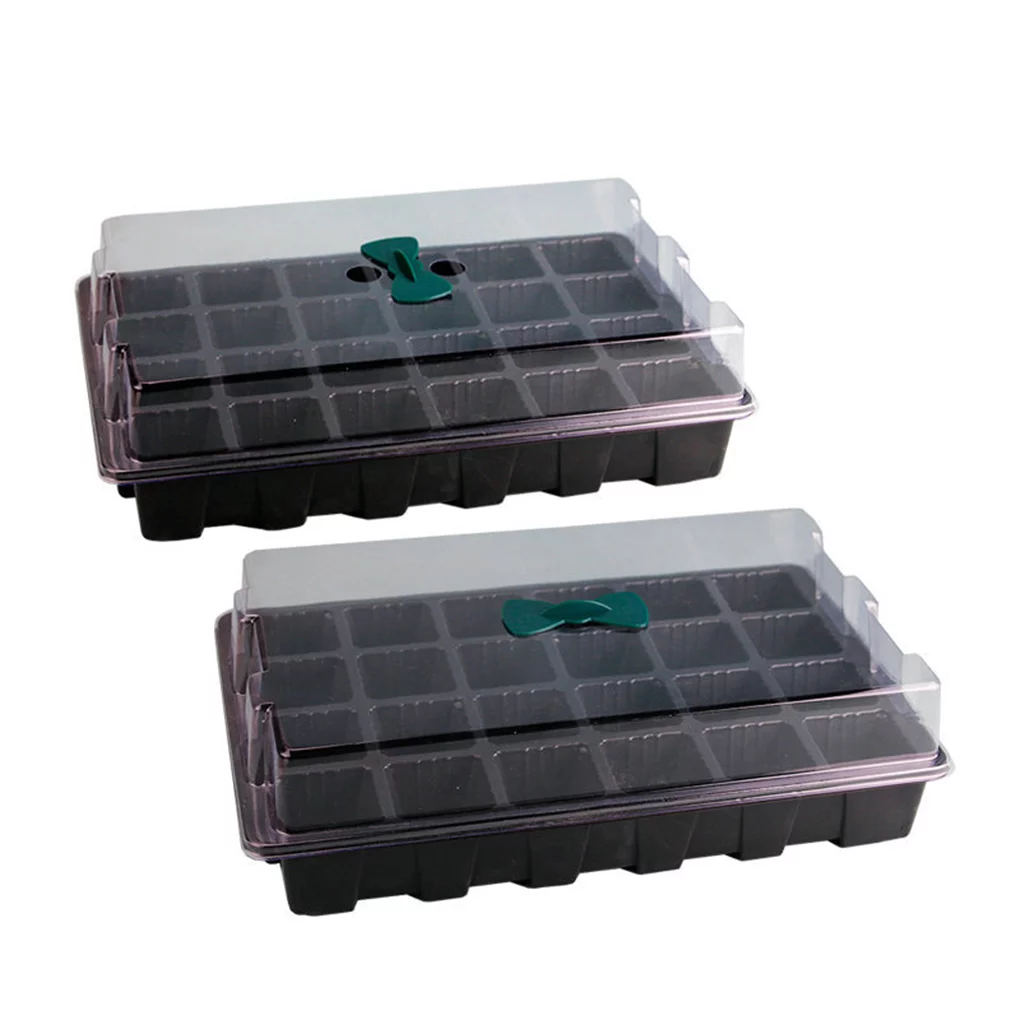 3 Pcs/Set 24-Hole Seedling Tray Plant Nursery Pot Air Holes Seeding Box Gardening Supplies