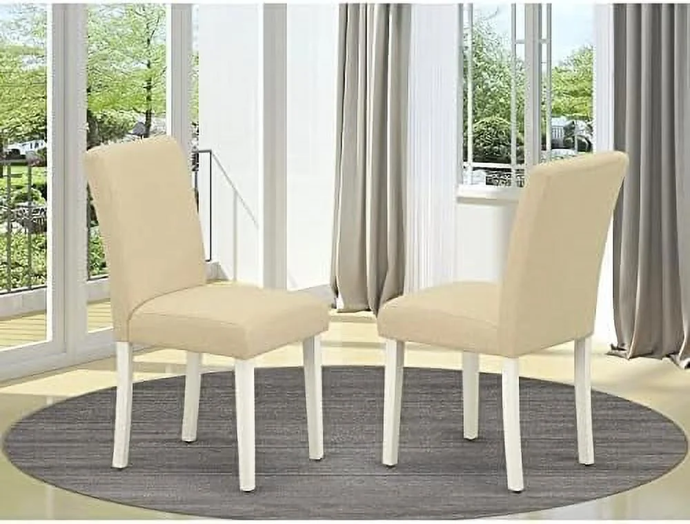 HYHBIBOOM ABP0T15 Parson Dining Baby Blue Fabric Upholstered Chairs    Linen White