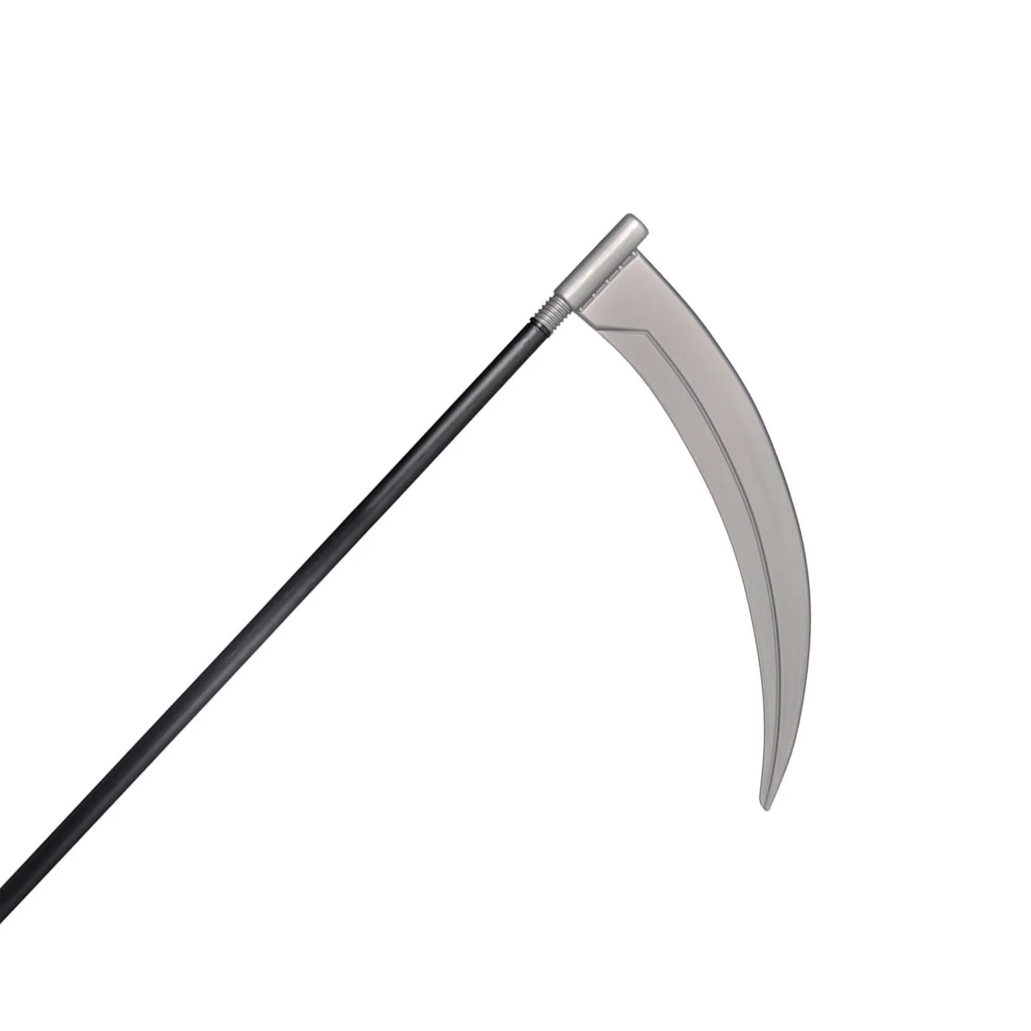 Scythe Grim Reaper Halloween Costume Sickle Farm Tool Prop, Black Grey, 50