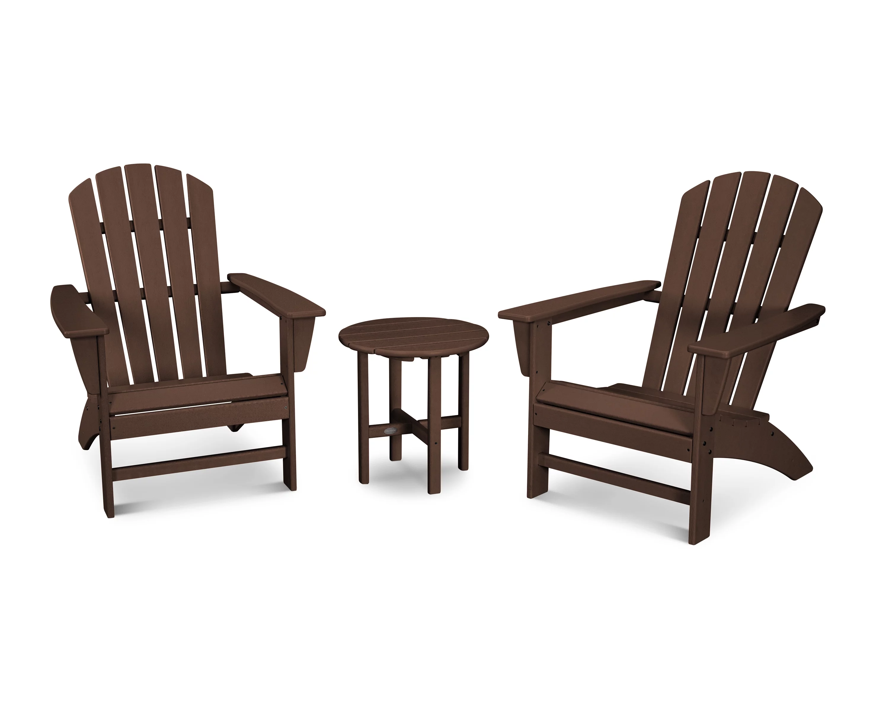 POLYWOOD Nautical 3-Piece Adirondack Set in Mahogany