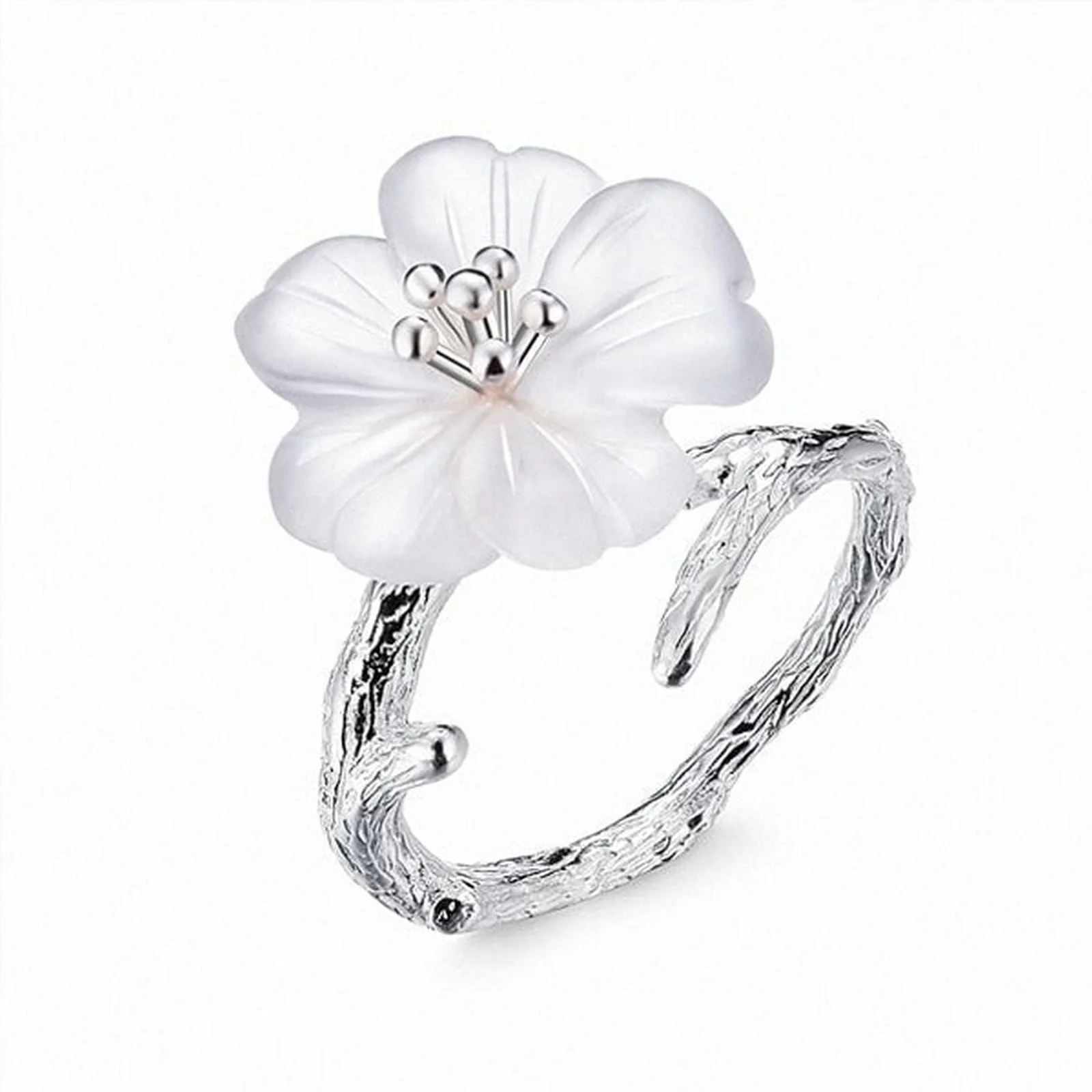XZZjjl Gold Rings For Women That Don'T Tarnish Cherry Ring Cherry Jewelry Flower Vine Winding Finger Adjustable Open End Fashion Natural Flower Ring Autumn Wind