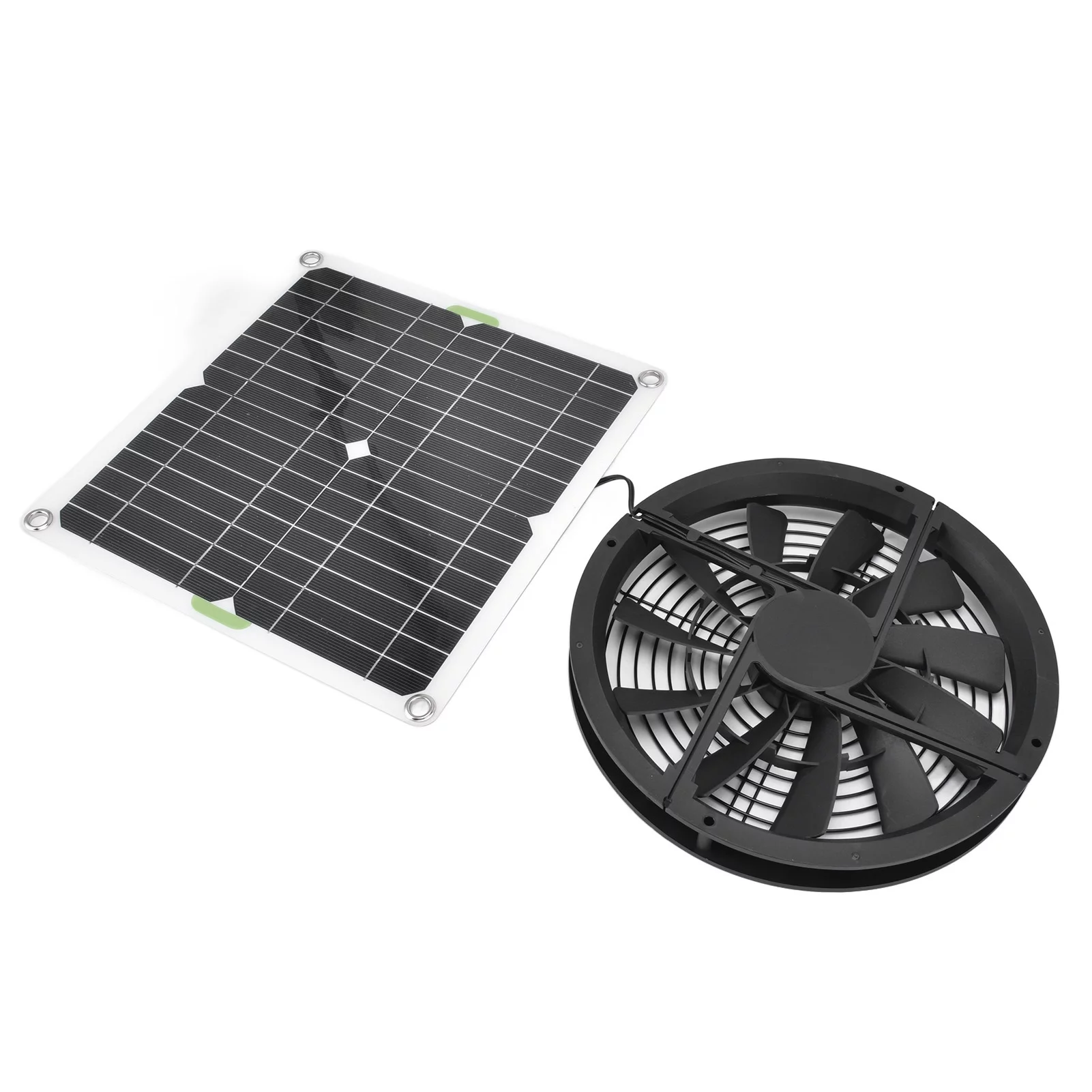 Solar Panel Fan Kit - 10in 100W Waterproof Solar Panel Round Ventilation Case Exhaust Fan for Chicken Coop Greenhouse Shed