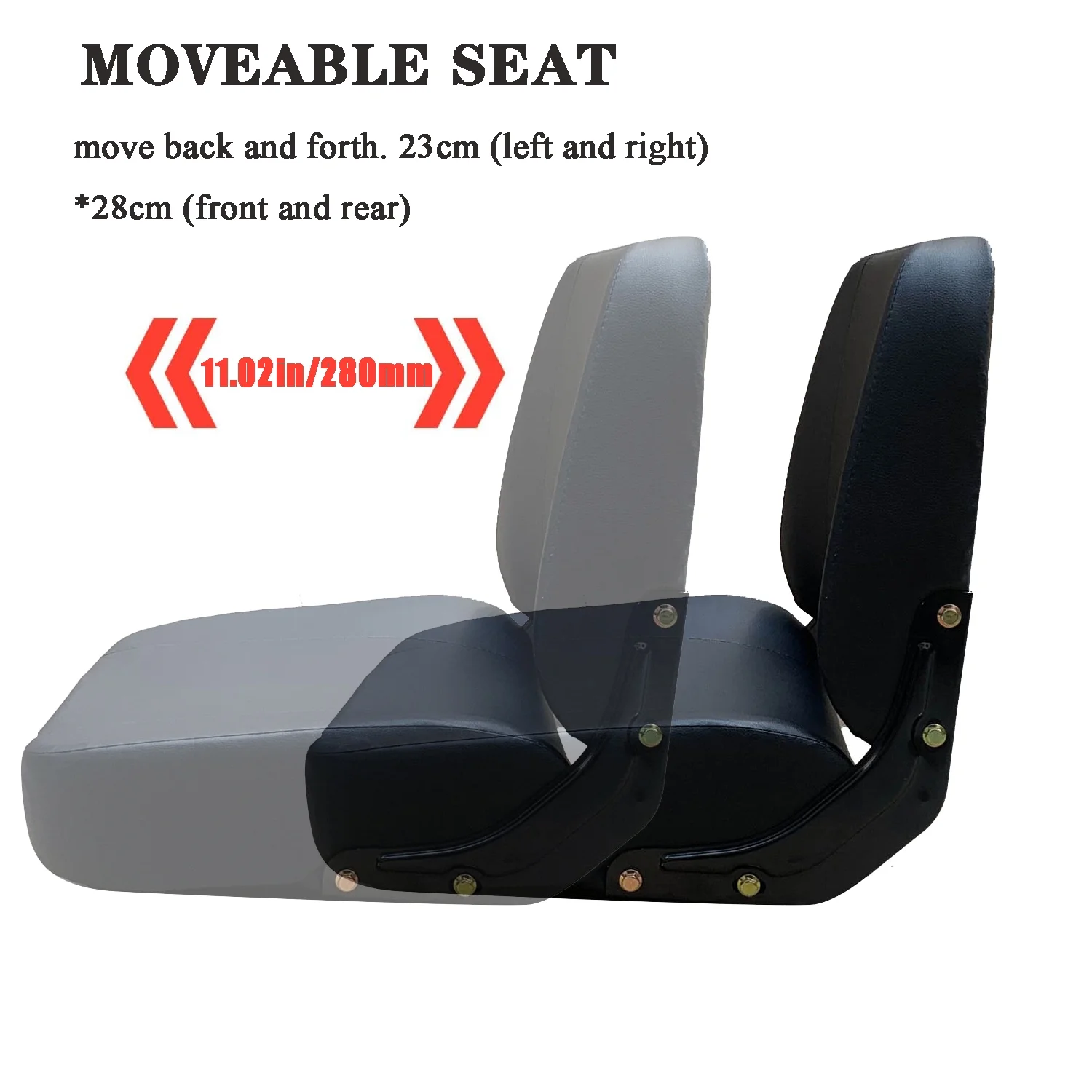 Universal Forklift Seat with Sliding Track Lawn Mower & Tractor Seat Replacement