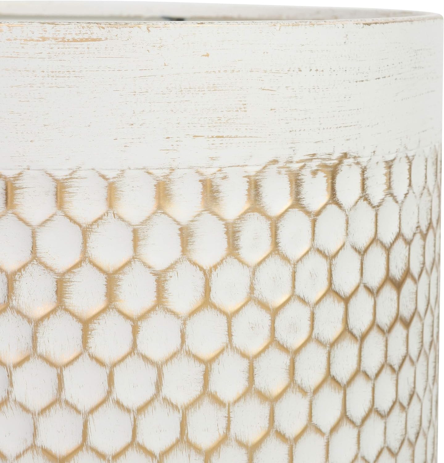 Modern Planters (Set of 2) Gold  Mid-Century Round Metal