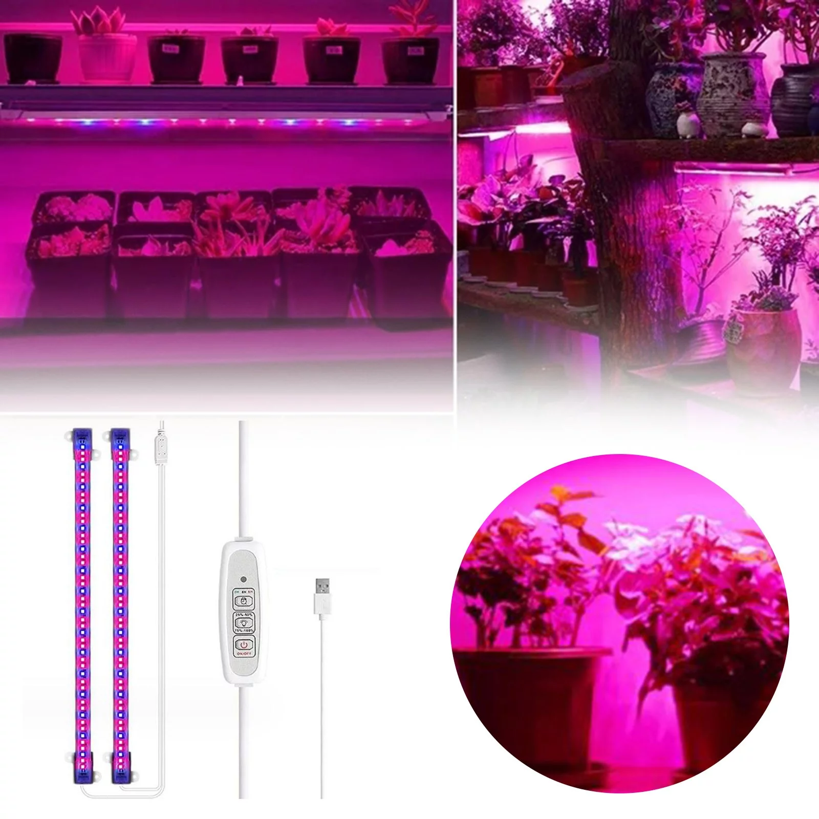LED Grow Light Supplement Lamp USB Timer Intelligent Dimmable Sunlight Full Light