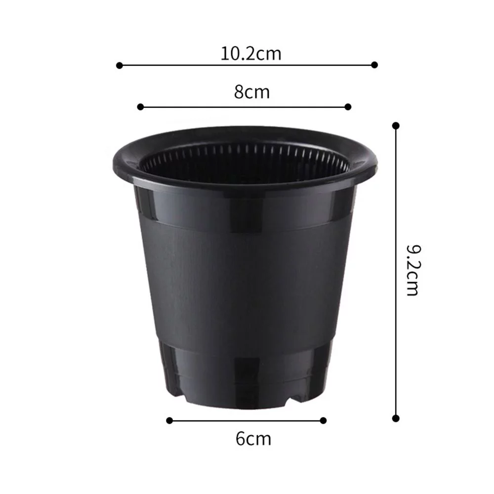 Office Decor Plastic Orchid Home Flower Pots Double Layer Plant Pot Plant Container Planter BLACK