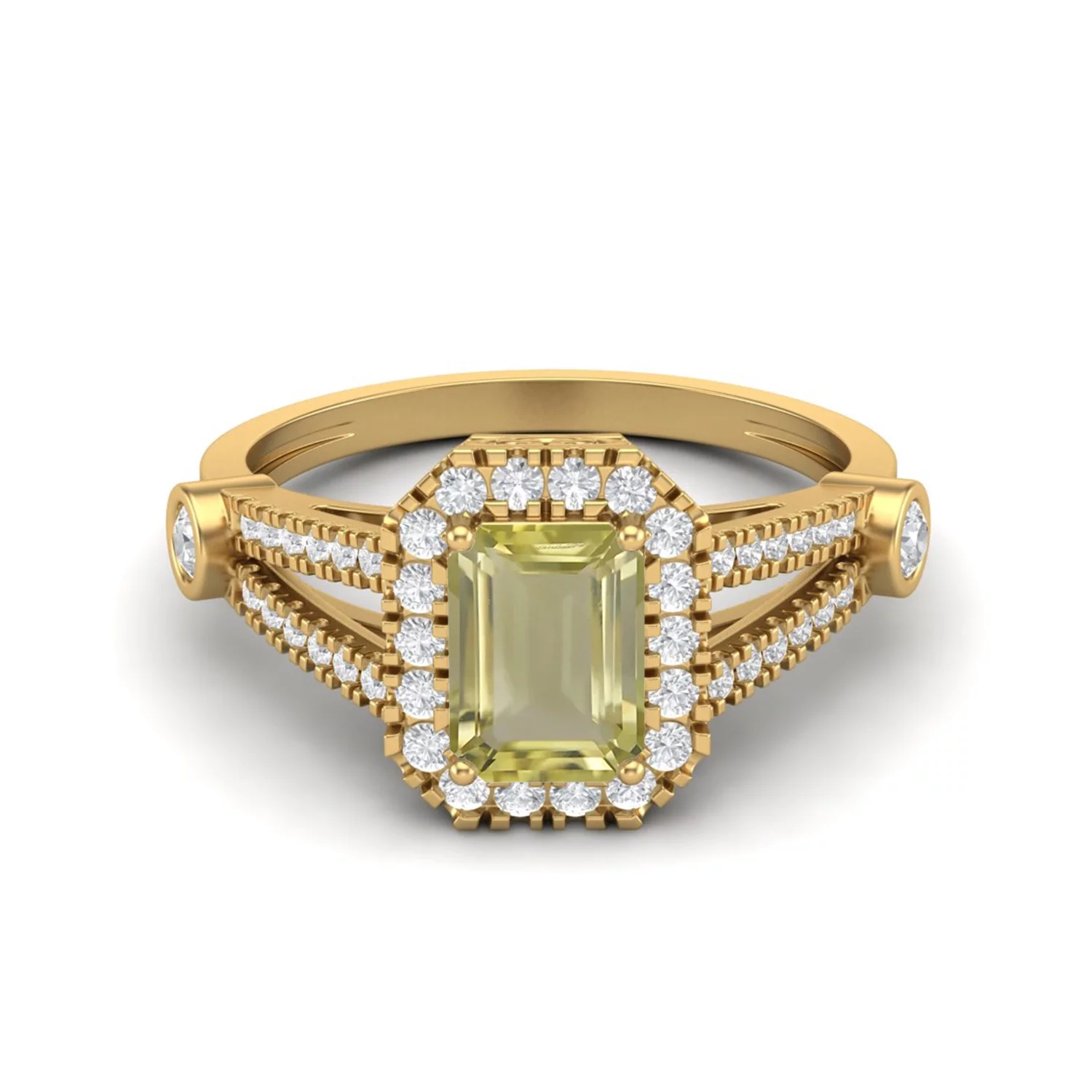 925 Sterling Silver Gold Vermeil 9X7mm Cushion Lemon Quartz 925 Sterling Silver Solitaire Split Shank Valentines Day Gifts Ring