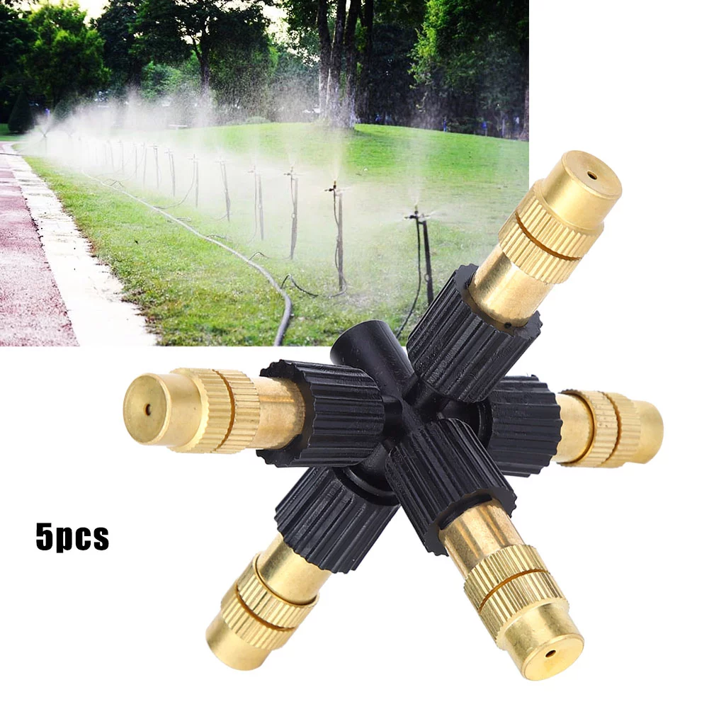 Verdant Touch Irrigation Tool Copper Misting Sprayer Nozzle, 5Pcs G1/2 DN15 Adjustable Garden Irrigation Watering Sprinkler