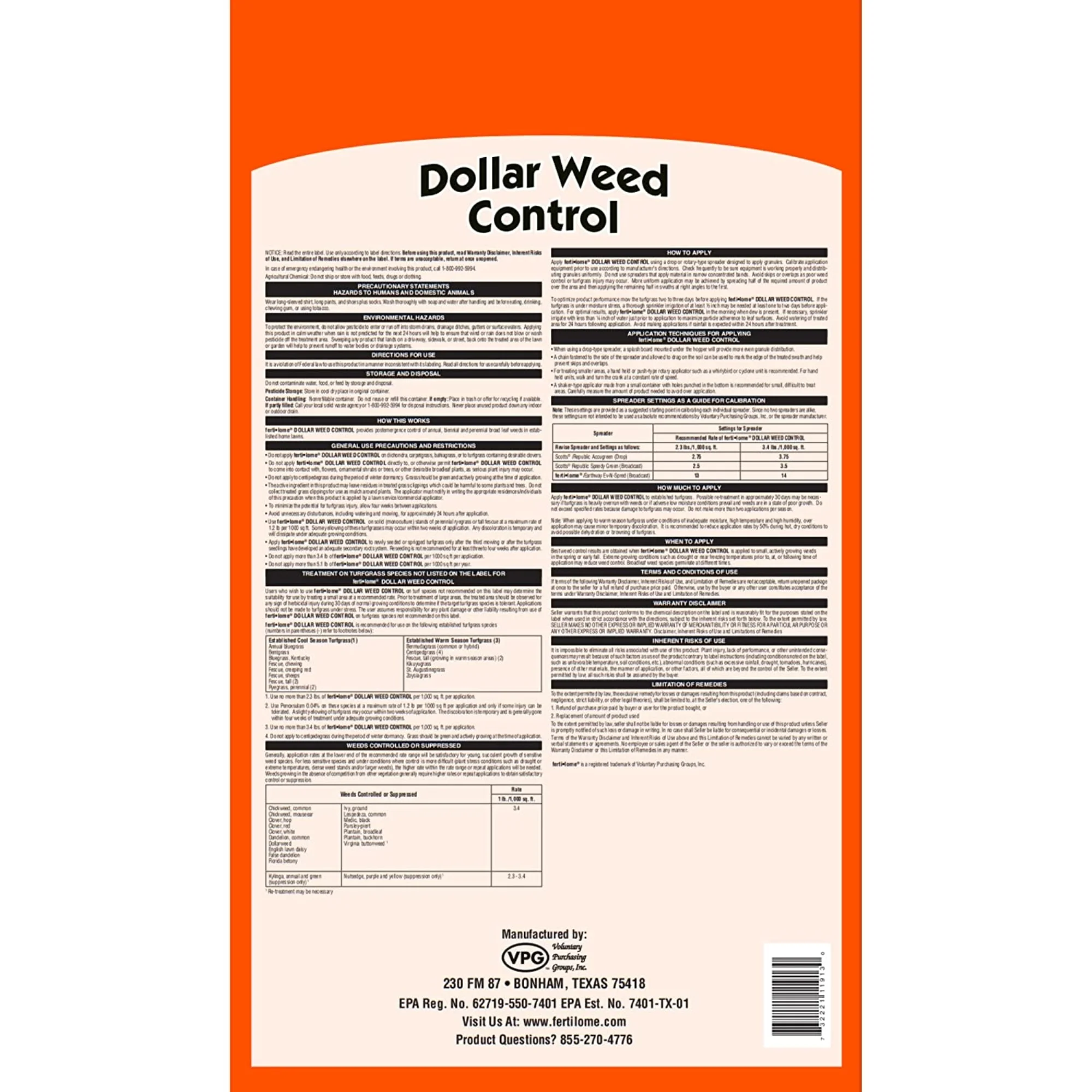 Fertilome (11913) Dollar Weed Control (17 lbs.)