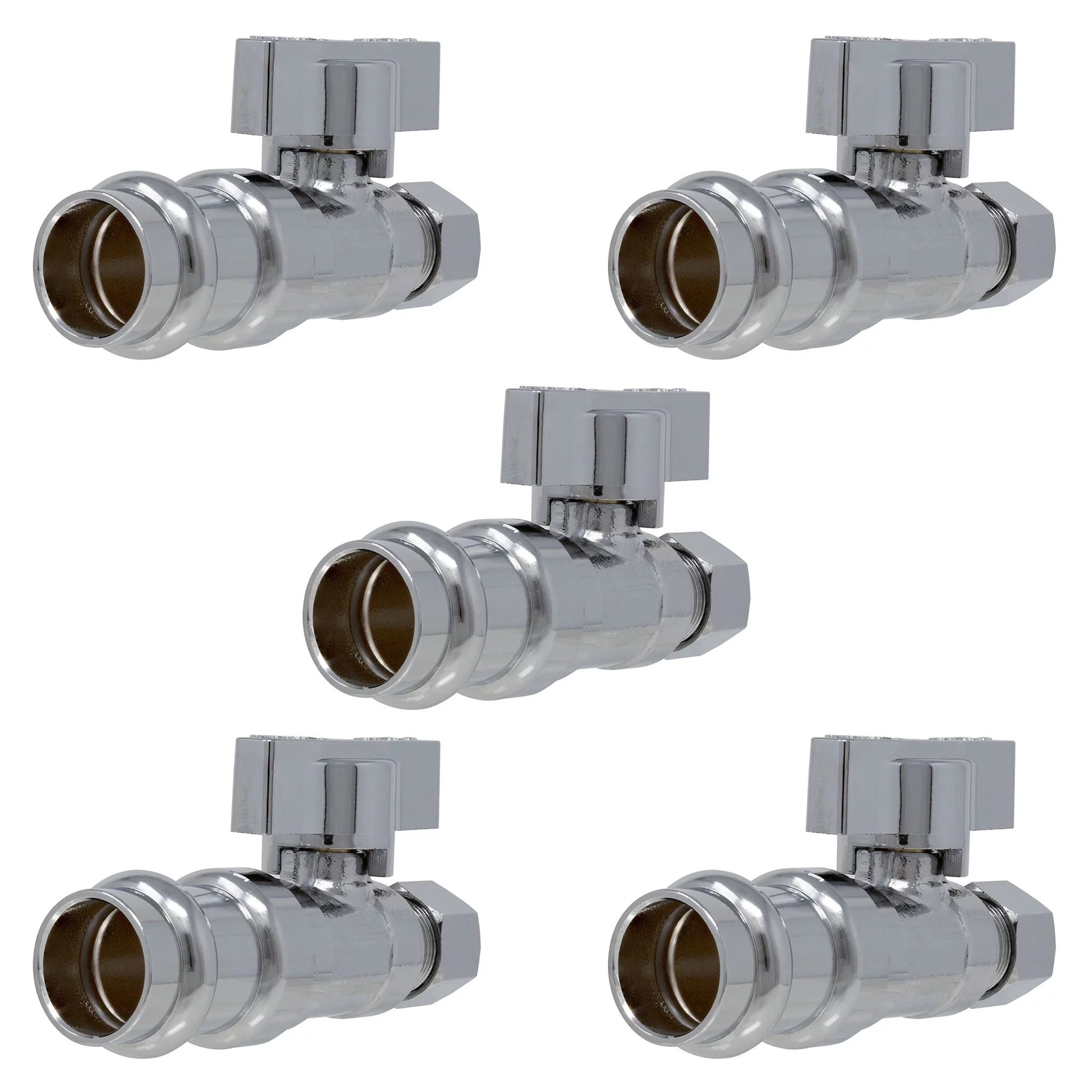 1/4 Turn Press Straight Stop Valve, 1/2