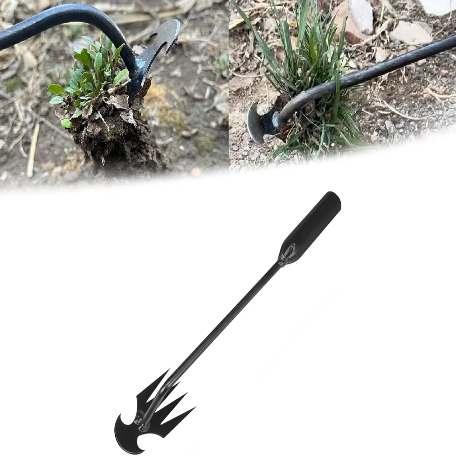 Highly Durable and Sturdy Garden Weed Puller Tool Set for Efficient Use - Crafted from Tough Manganese Steel  4-Teeth Dritnow Weeding Tool Set - Ultimate Uprooting Weed Artifact - 10.6in