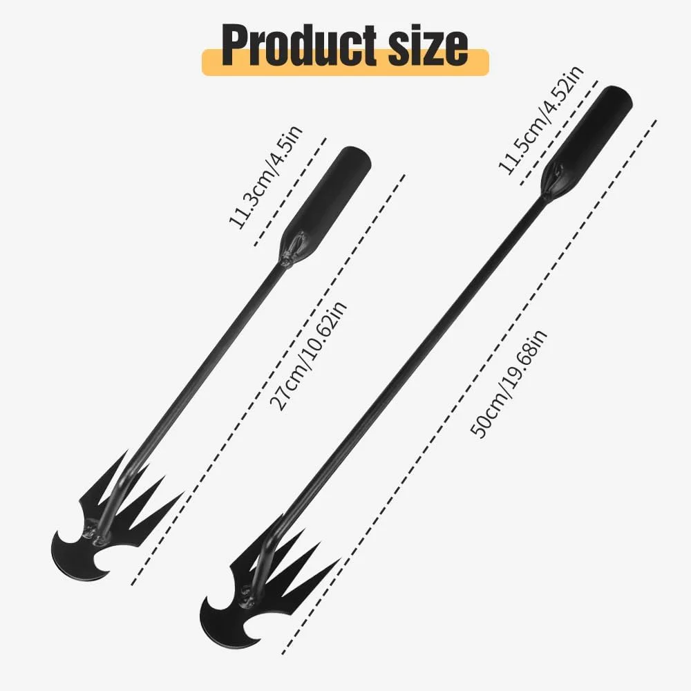 20 inch Dual Purpose Manual Weeders Tool Weed Pulling Artifact  Manganese Steel Hand Weeder for Lawn & Garden - 2PCS (20in+12in) - Efficient Uprooting Weed Puller Tool with 4 Teeths