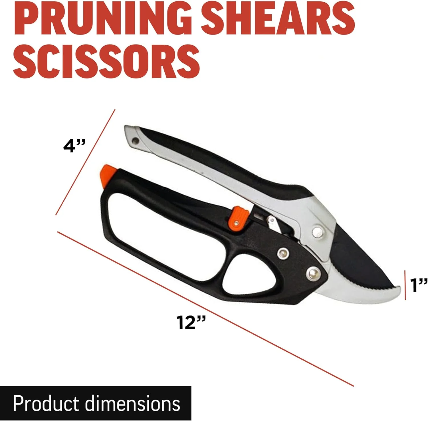 Piranha Pruner Trimming Scissors Garden Shears, Plant Trimmers, Gardening Hand Tools, Curved Fluorine Coated Blade