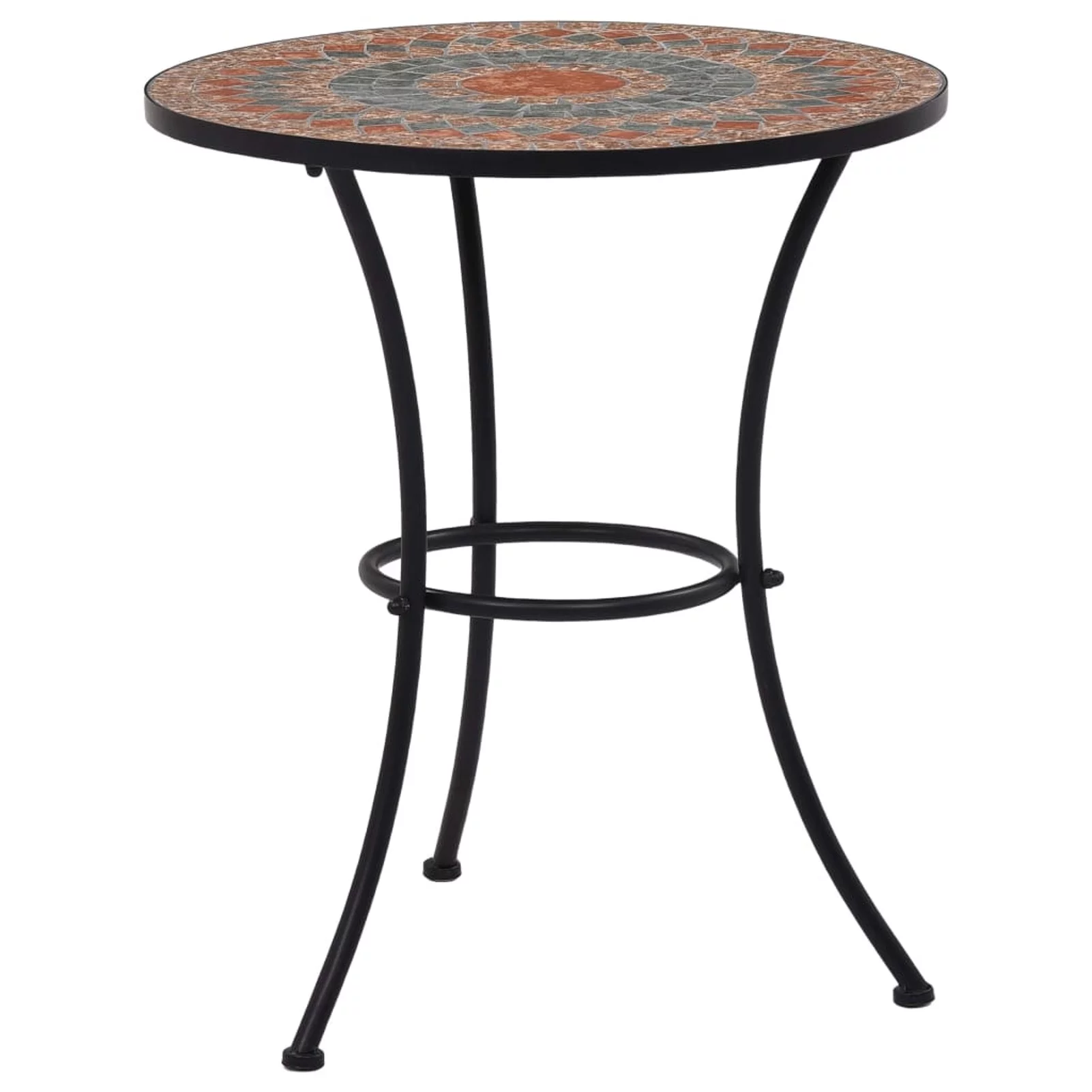 3 Piece Bistro Set Ceramic Tile Orange/Gray