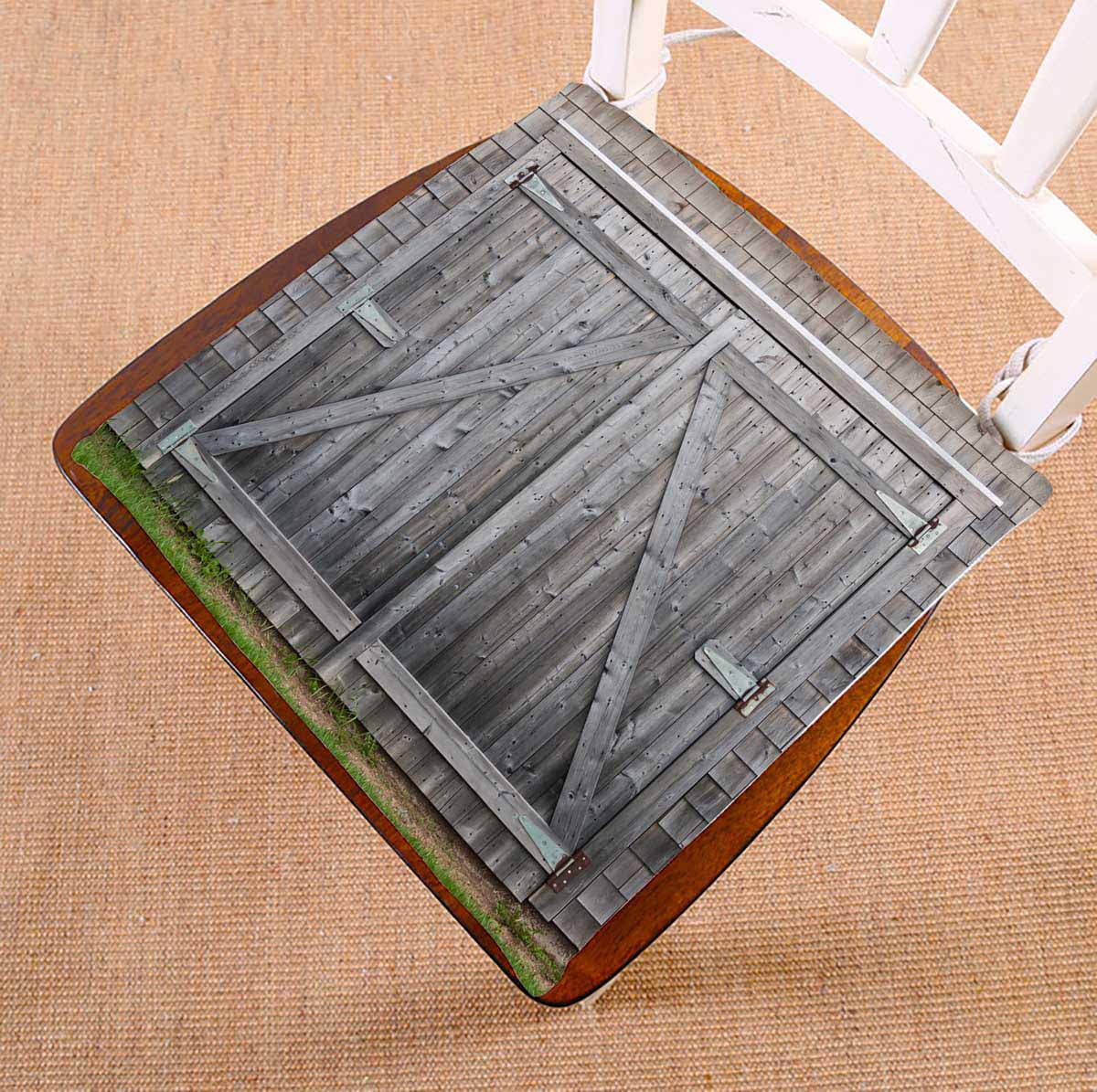 PKQWTM Old grey cedar barn doors Chair Pads Chair Mat Seat Cushion Chair Cushion Floor Cushion Size 16x16 inches