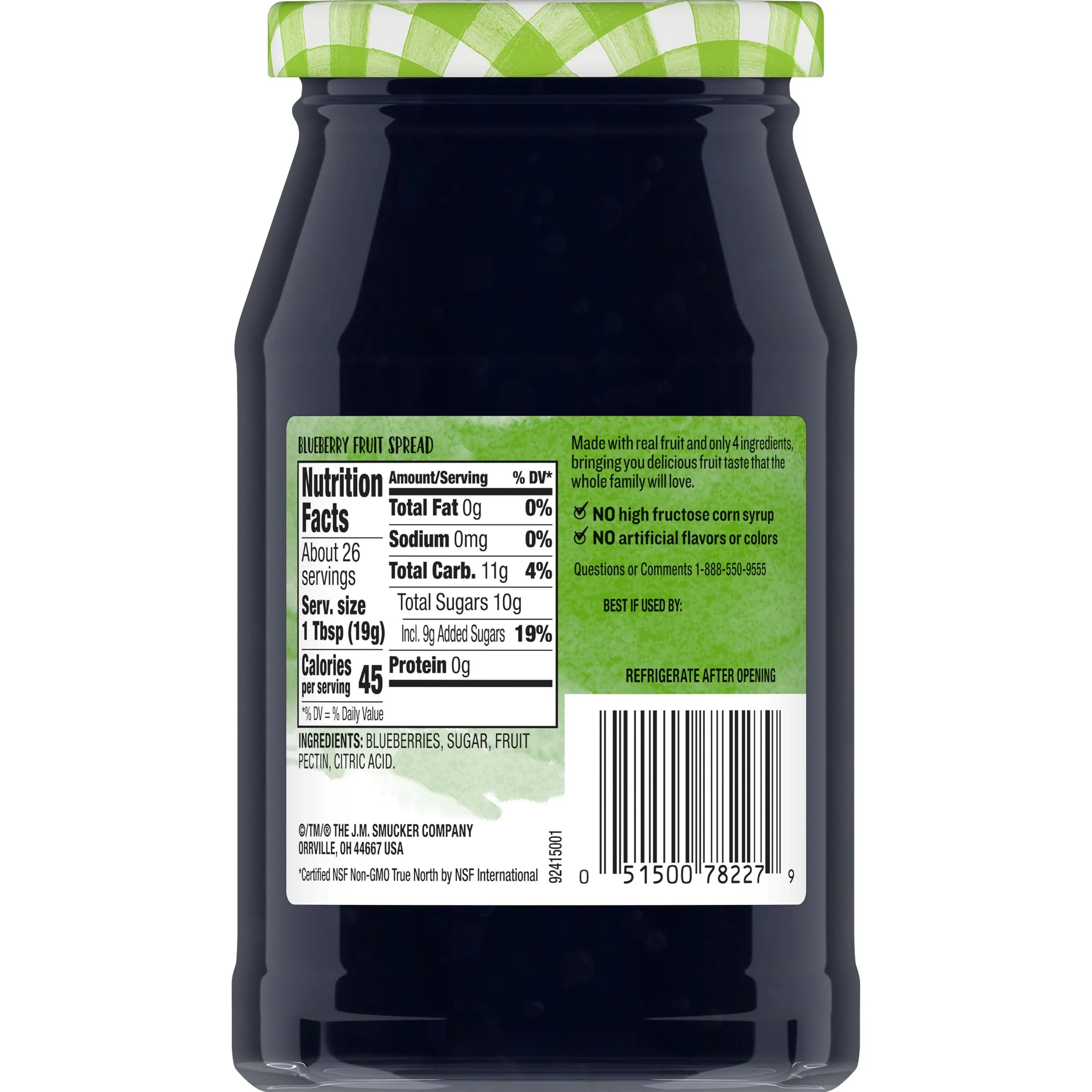 Smucker's Natural Blueberry Fruit Spread, 17.25 Ounces