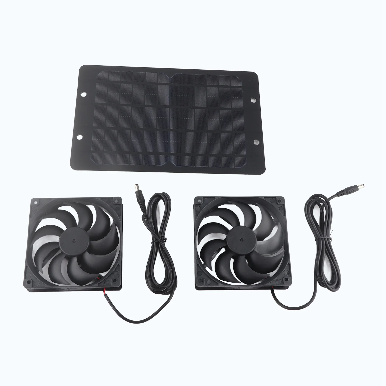 YUMILI Solar Panel Fan Kit Dual Air Extractor Outdoor Ventilation Equipment for Greenhouses 10W 800MA