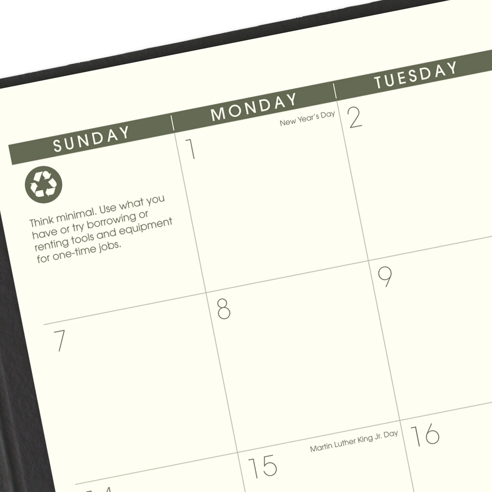AT-A-GLANCE Recycled 2024 Monthly Planner Black Large 9 x 11 - Monthly Planners