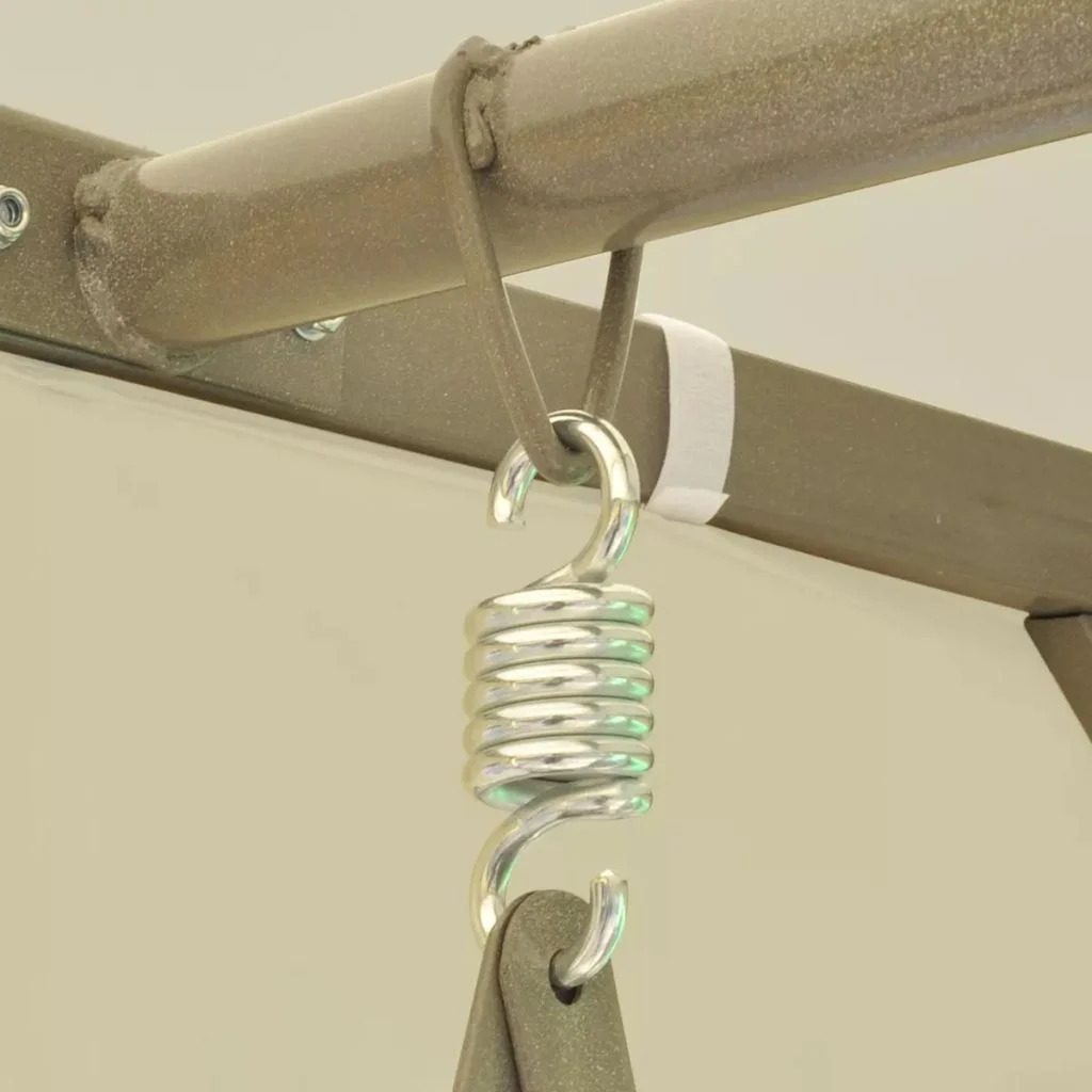 Dcenta 2-Person Gazebo Swing Chair Patio Daybed with Canopy, Mesh Walls with Corrosion-Resistant, Hook & Loop Fasteners Cream White