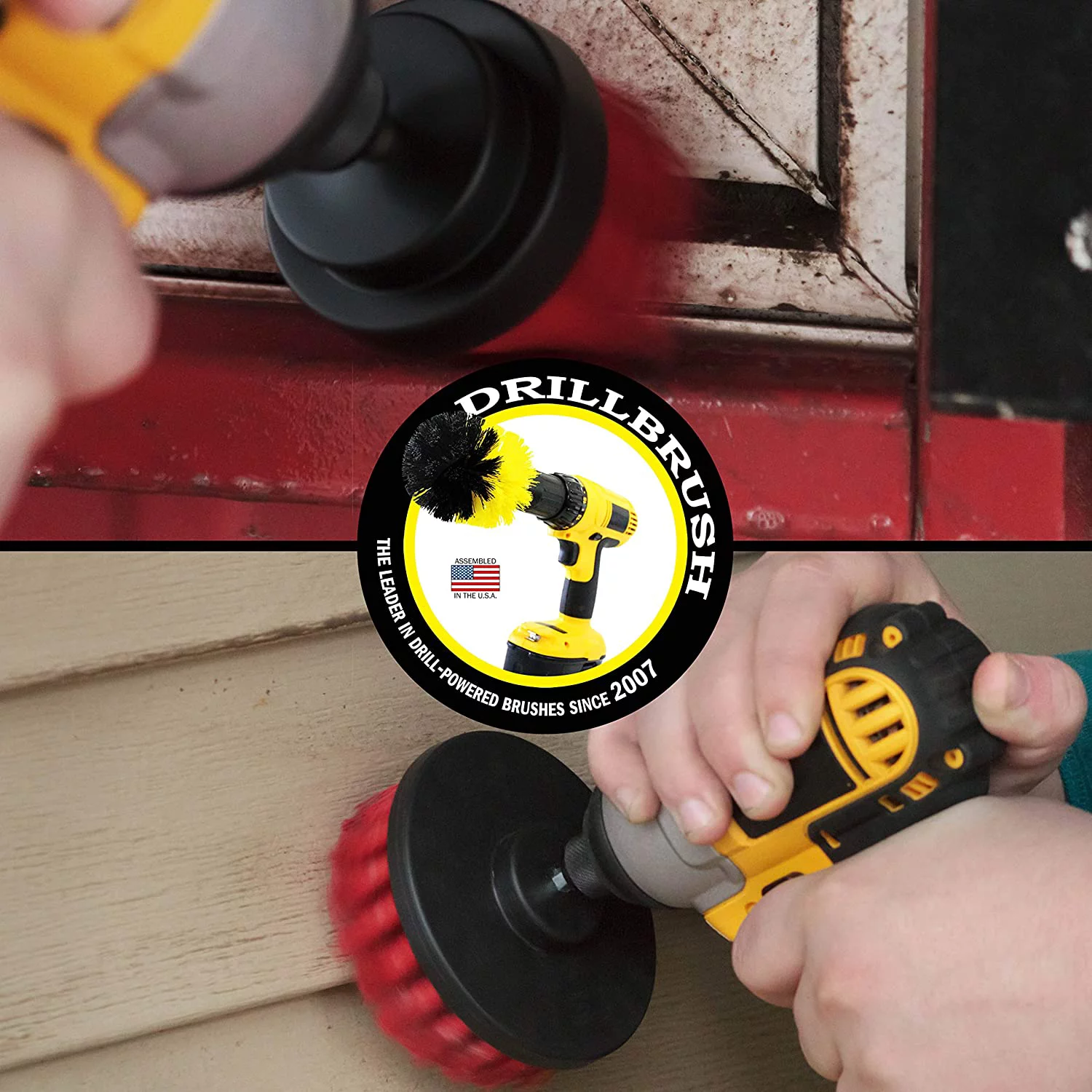 Drill Brush - Cordless Drill - Drill Brush Attachment - Cleaning Brush for Drill - Drill Brush Set - Drill Scrubber - Drill Attachments - Outdoor - Concrete - Garden - Patio - Bird Bath - Headstones