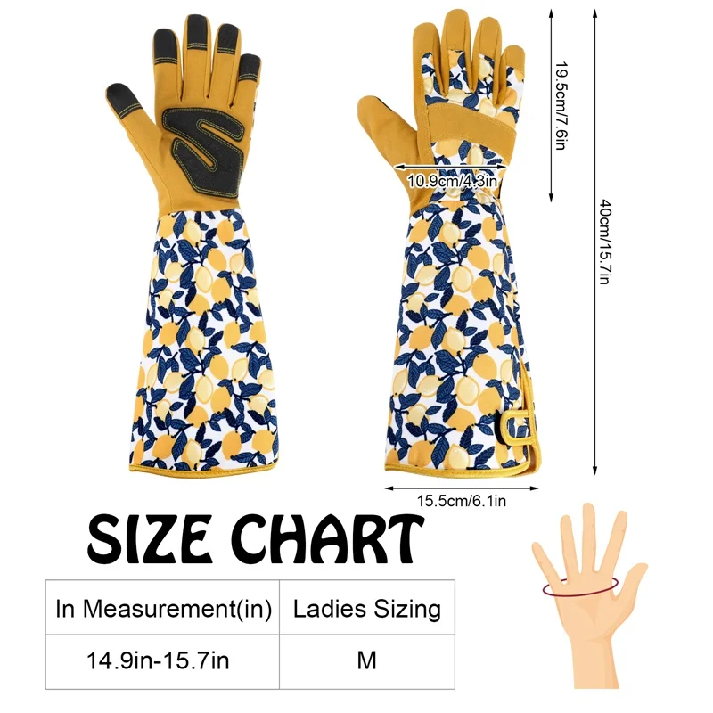 Qweryboo Gardening Gloves for Women Rose Pruning Thorn Proof Breathable Touchscreen Long Forearm Protection Garden Gloves(Yellow)