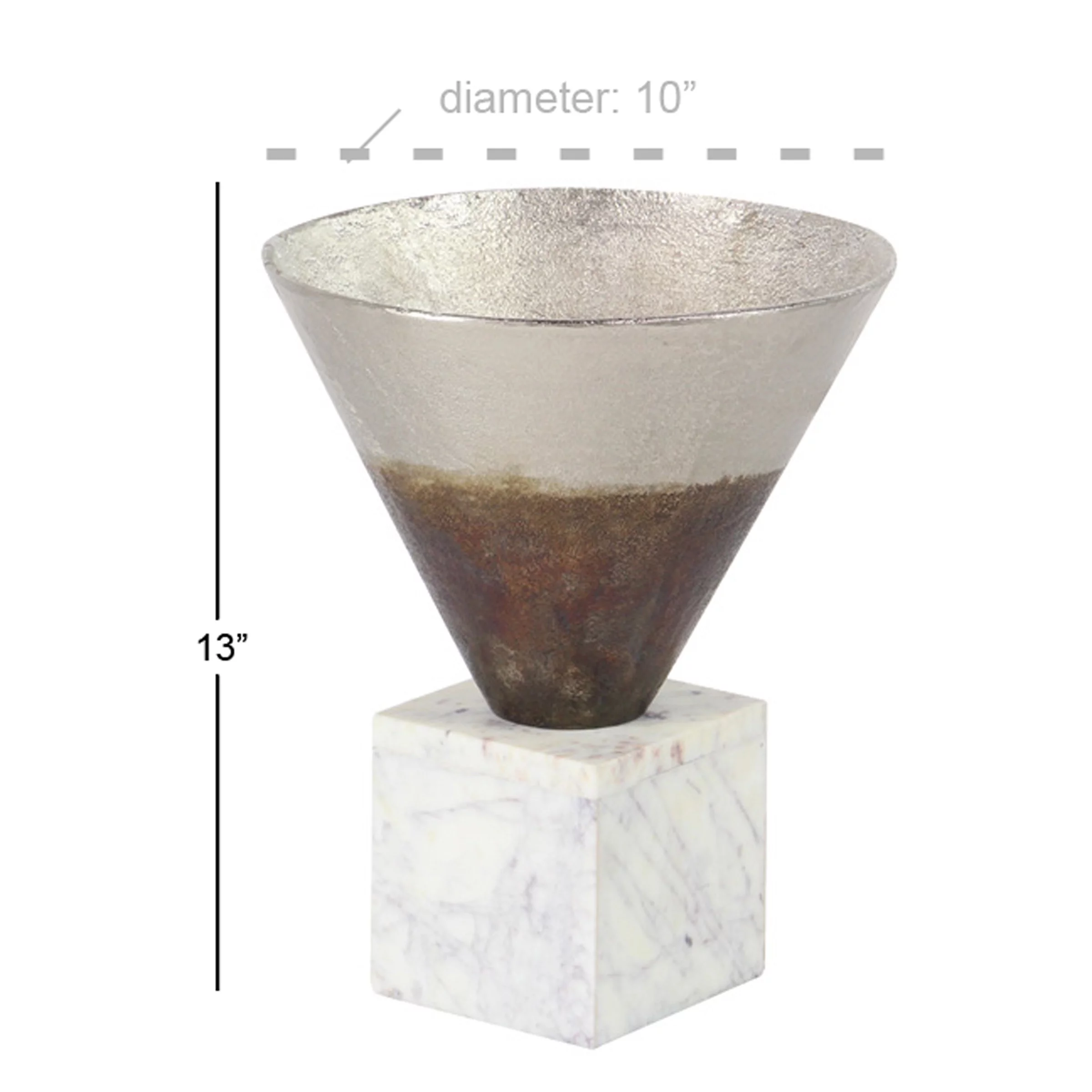 Decmode Rustic 13 X 10 Inch Funnel Pot Ombre On A Stone Base