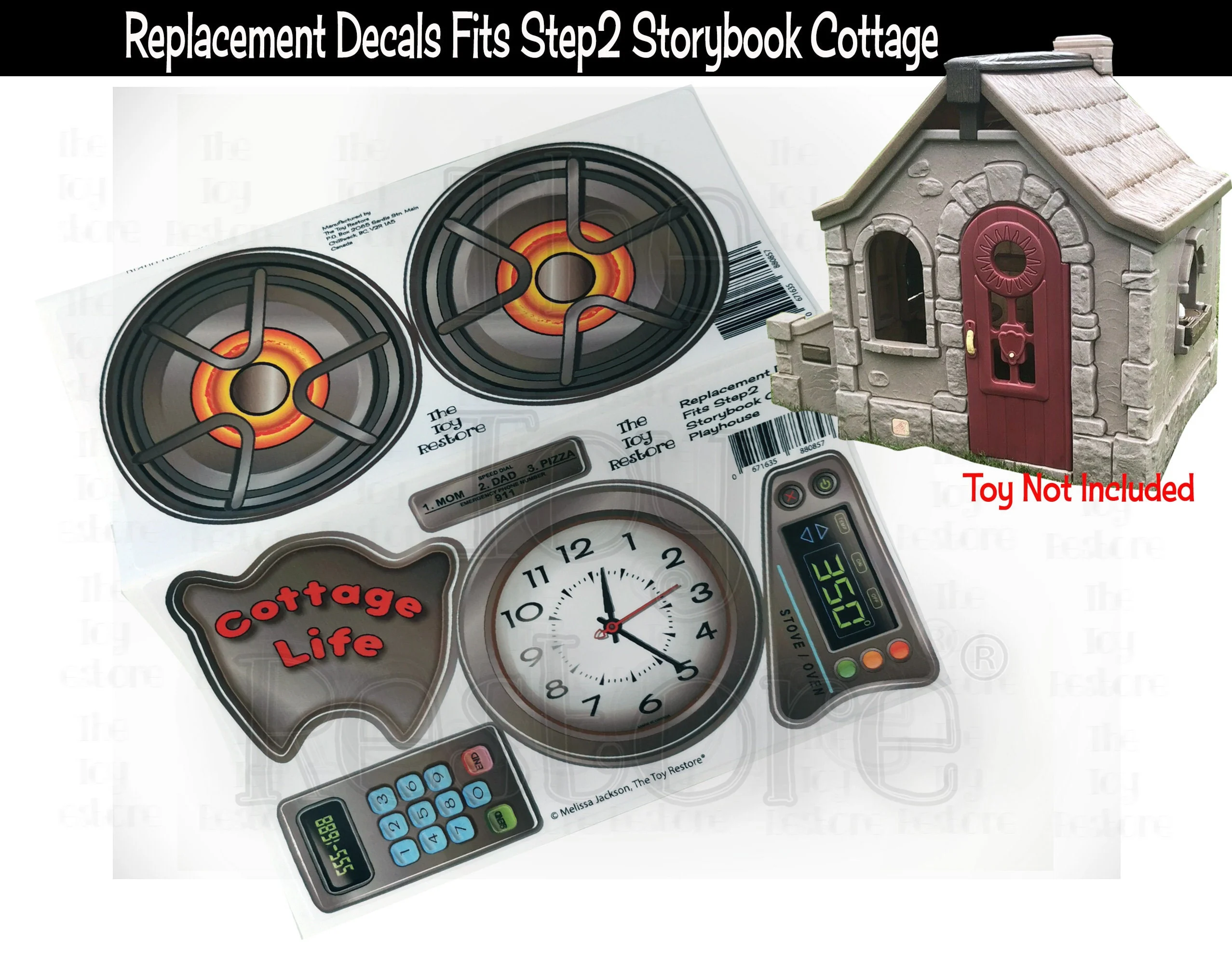 The Toy Restore Replacement Stickers fits Step2 Storybook Cottage Playhouse Decals