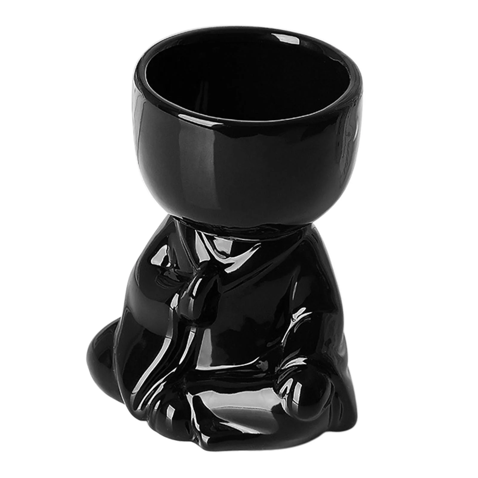 Ceramic Succulent Plants Pot Flower Container for indoor and outdoor home and garden Black